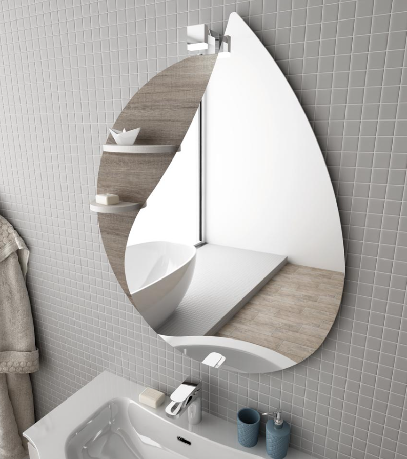 Specchio sagomato a goccia – 79x96 cm