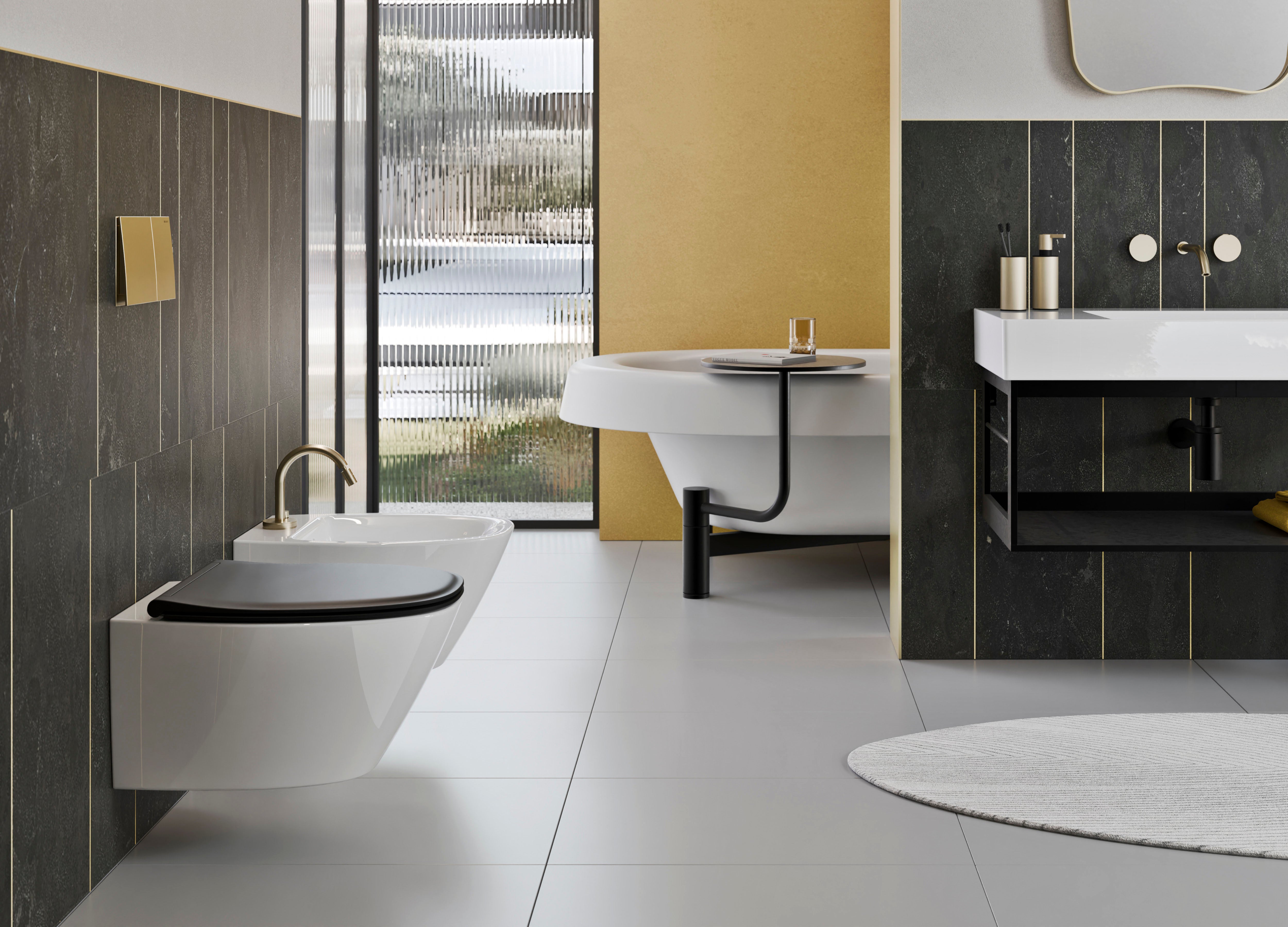 WC installazione a sospensione CM54x37 con sistema di scarico Swirflush - DOMUS