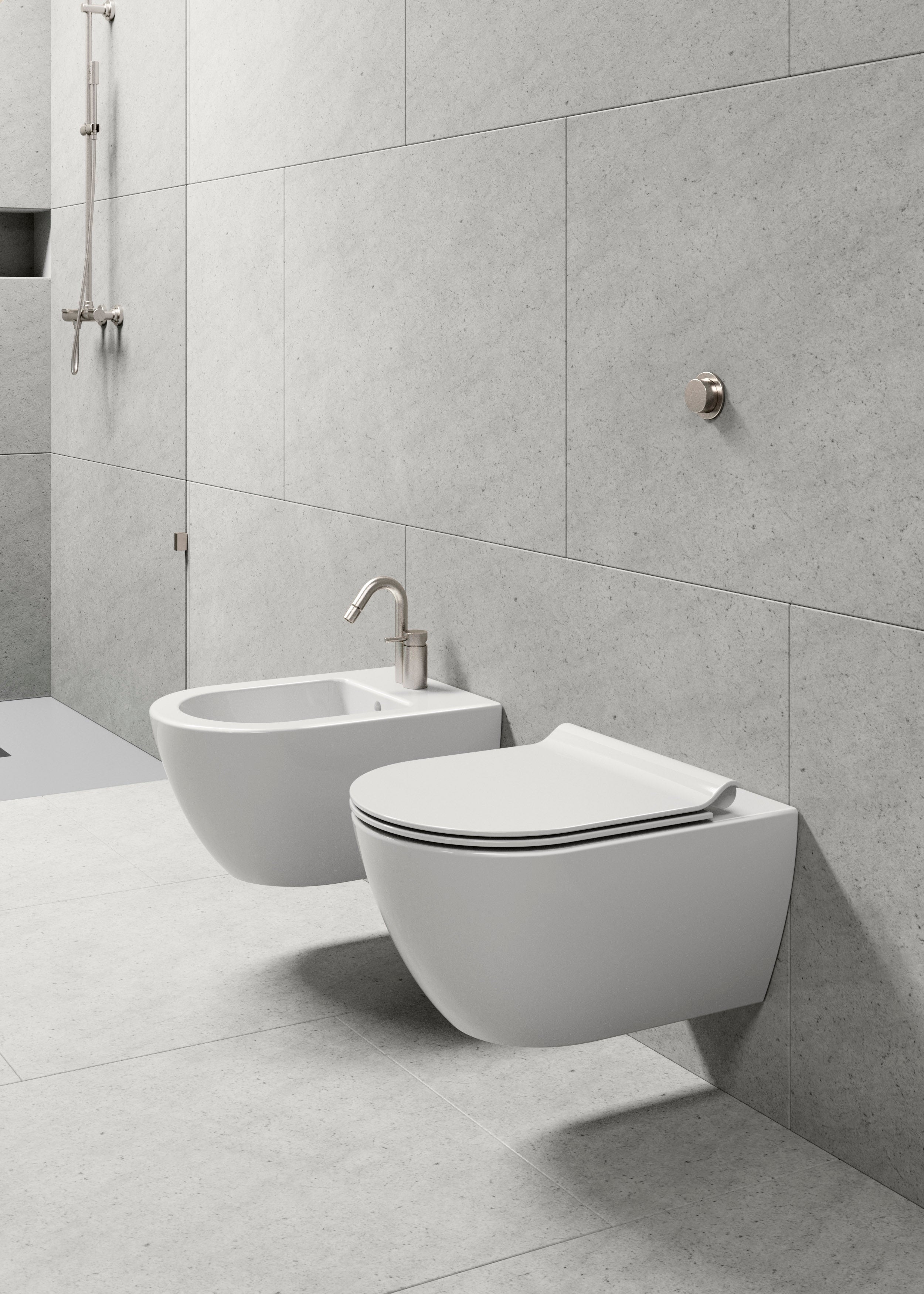 WC installazione a sospensione CM55x36 con sistema di scarico Swirflush - DOMUS
