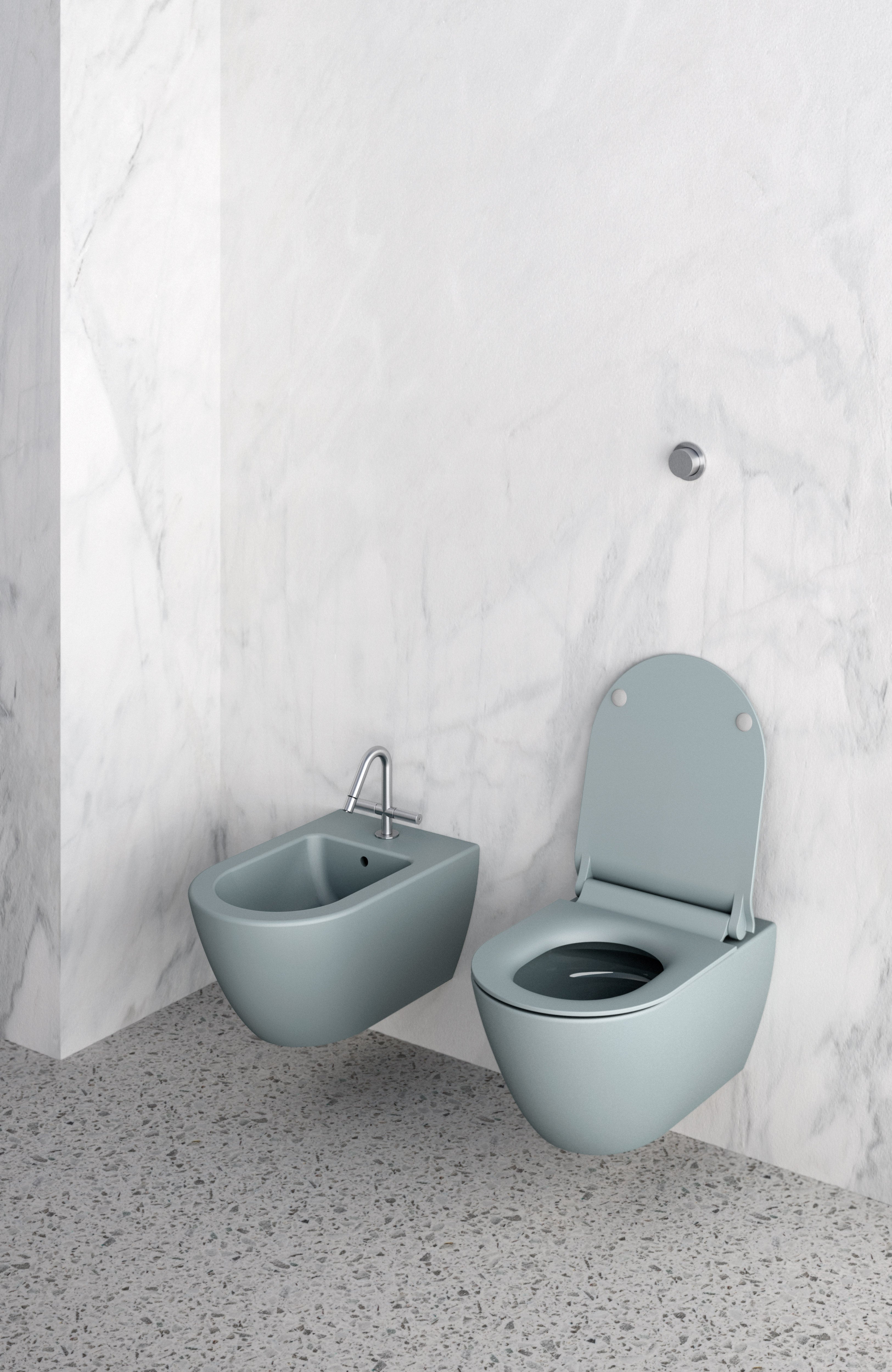 Bidet sospeso monoforo con foro troppopieno CM:55x36