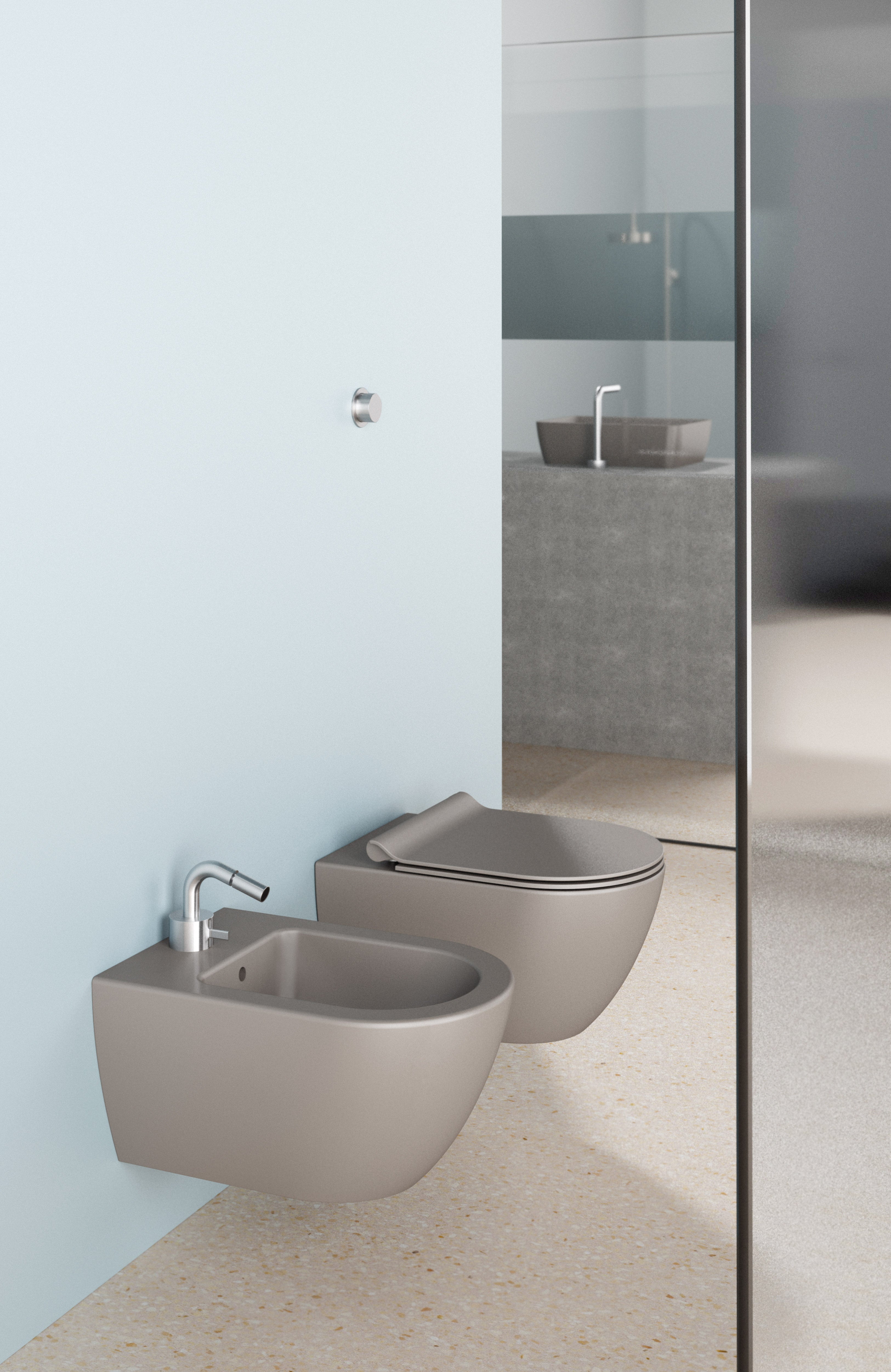 WC installazione a sospensione CM:50x36 con sistema di scarico Swirflush. 