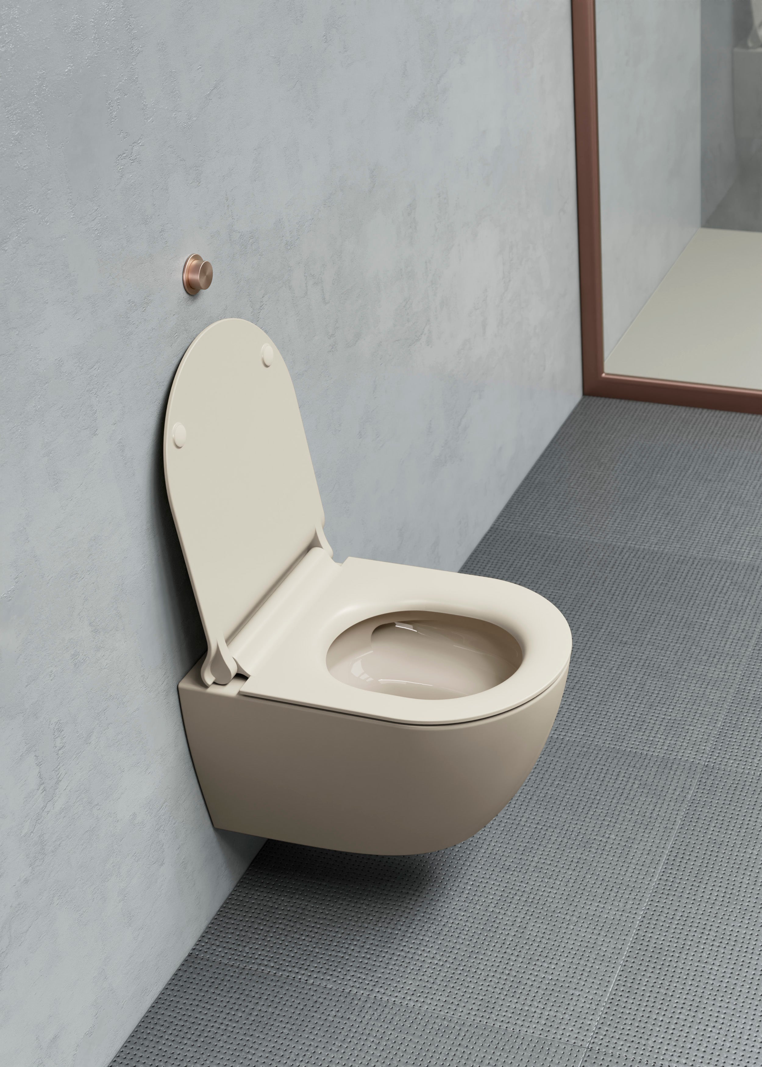 WC installazione a sospensione CM:50x36 con sistema di scarico Swirflush. 