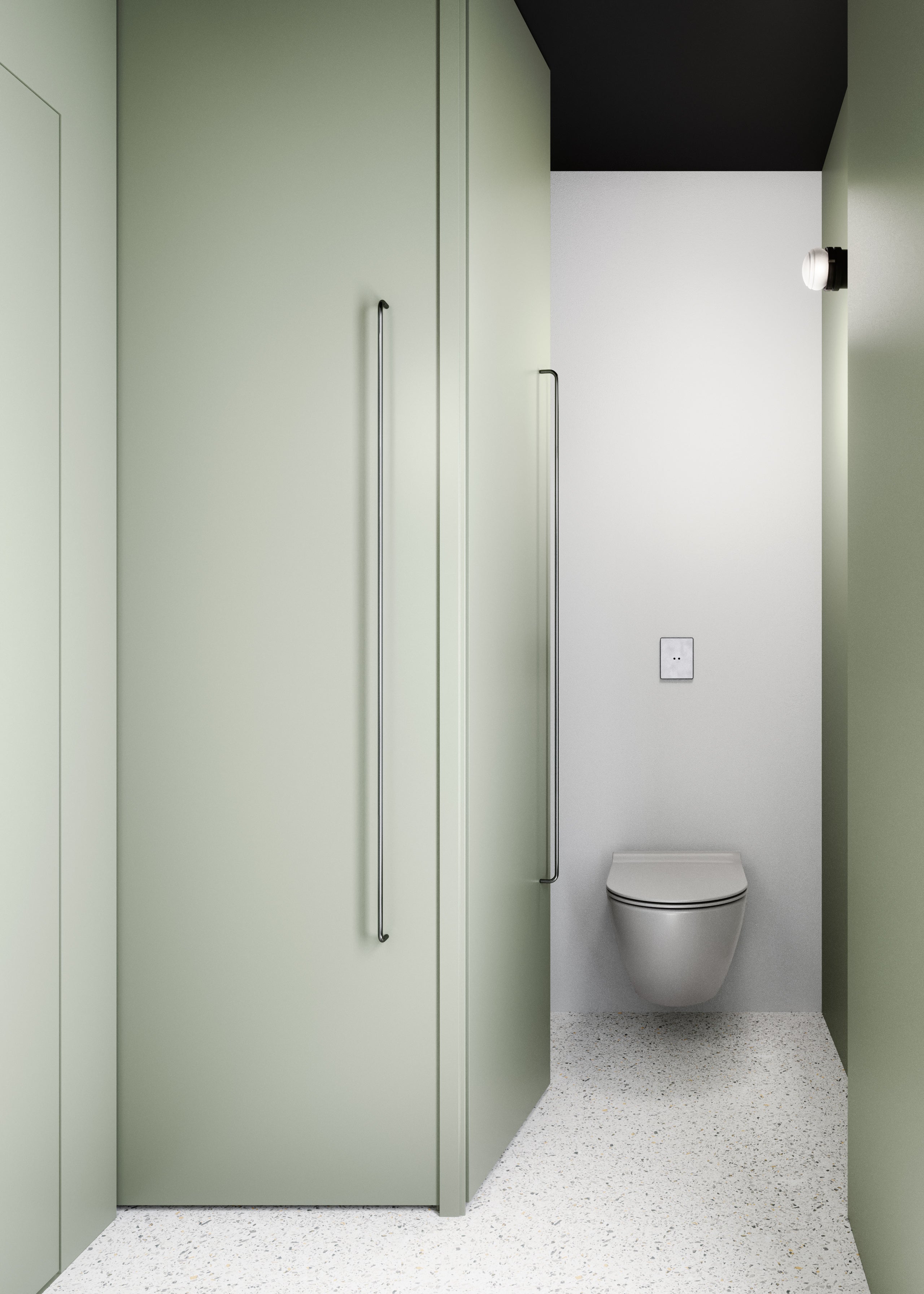 WC installazione a sospensione CM:50x36 con sistema di scarico Swirflush. 