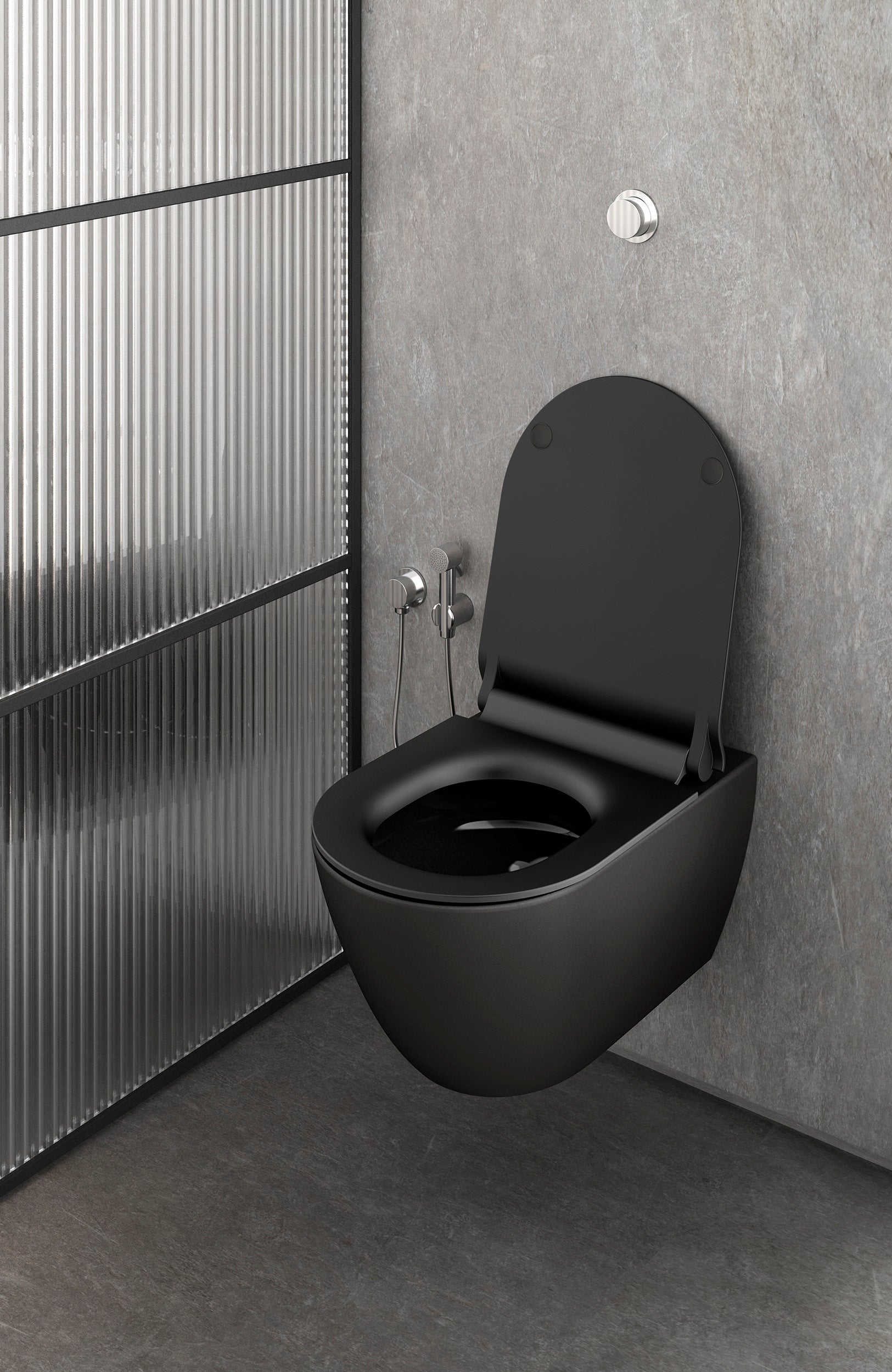 WC installazione a sospensione CM:50x36 con sistema di scarico Swirflush. 