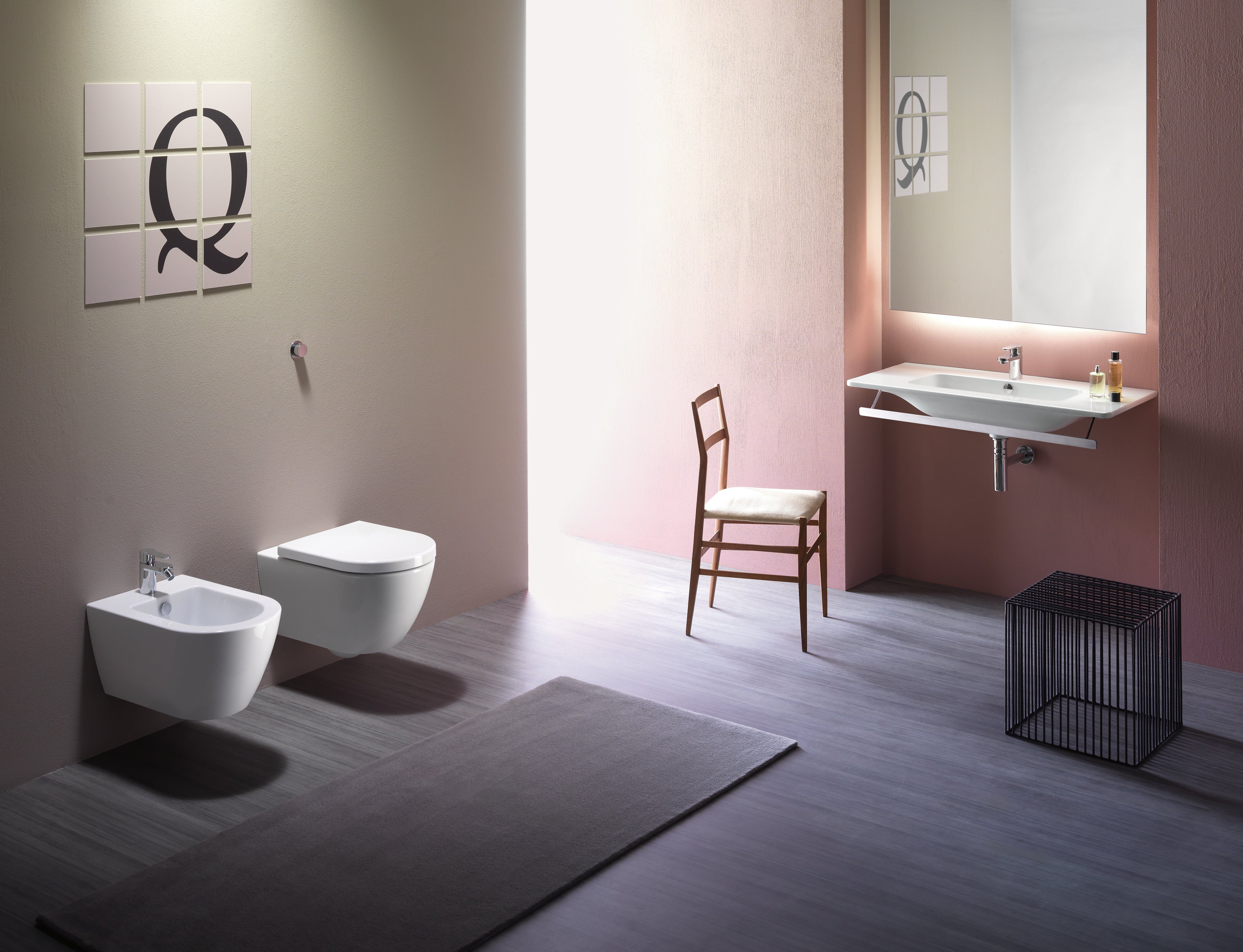 WC installazione a sospensione CM55x36 con sistema di scarico Swirflush - DOMUS