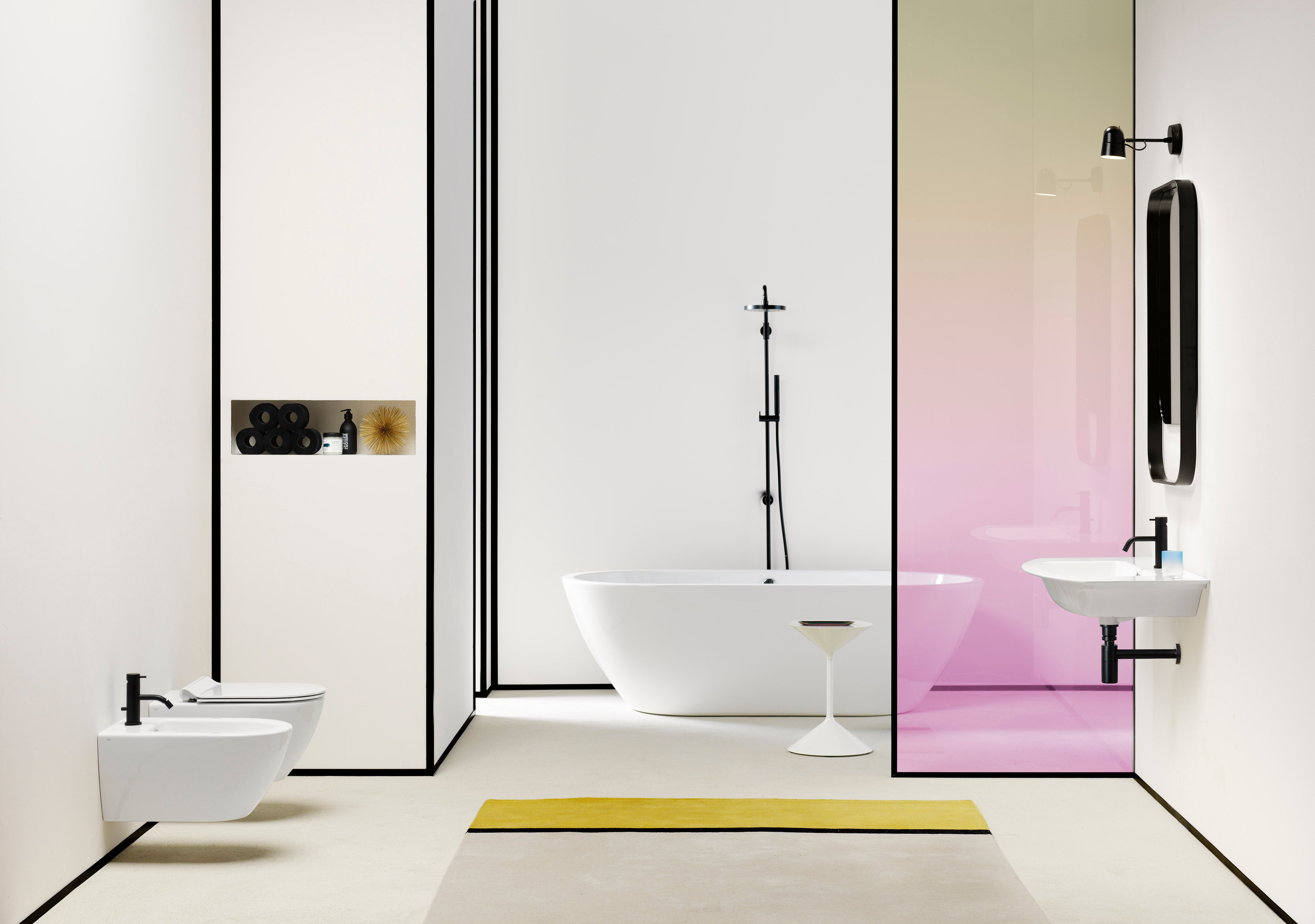 Lavabo con foro troppopieno monoforo – 102×52 cm