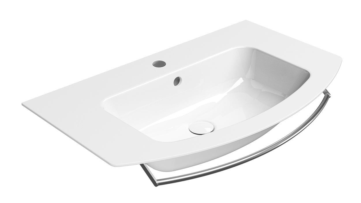 Lavabo con foro troppopieno monoforo – 82×42 cm