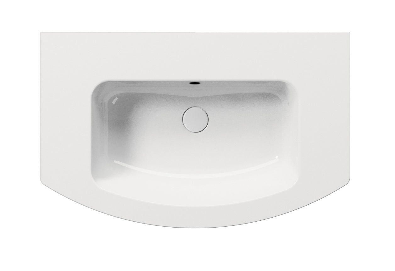 Lavabo con foro troppopieno monoforo – 82×42 cm