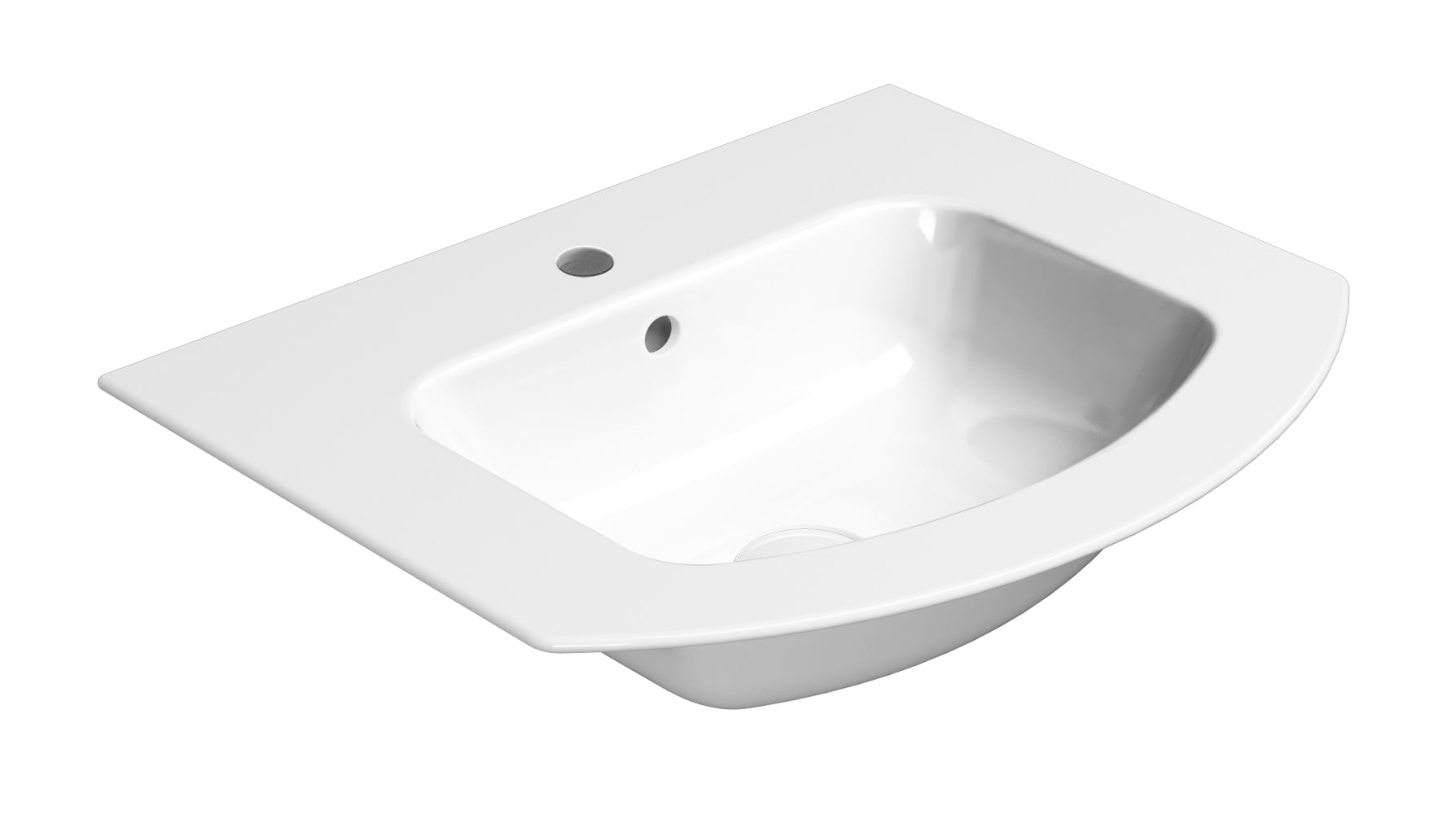 Lavabo con foro troppopieno monoforo – 52×44 cm