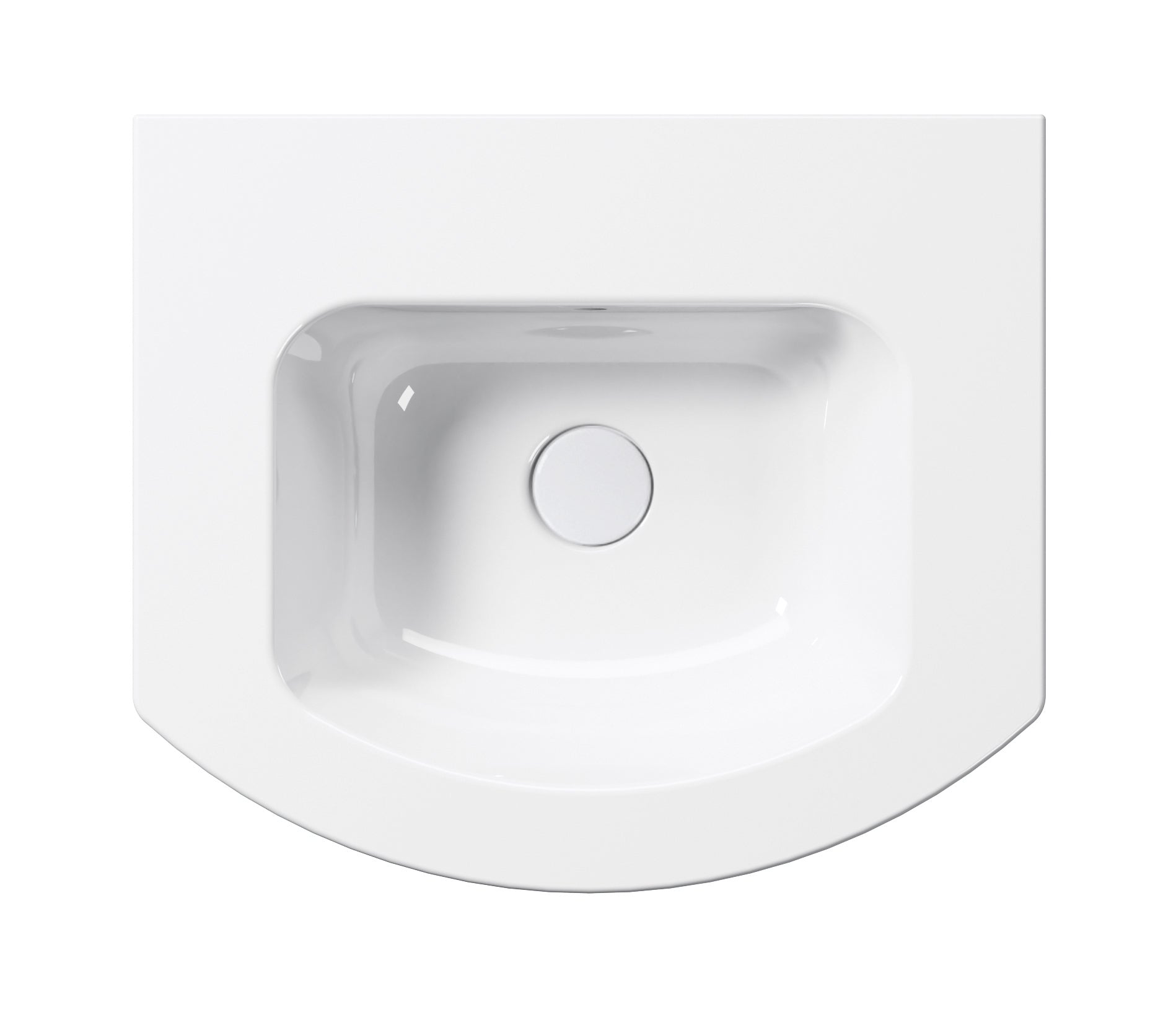 Lavabo con foro troppopieno monoforo – 52×44 cm