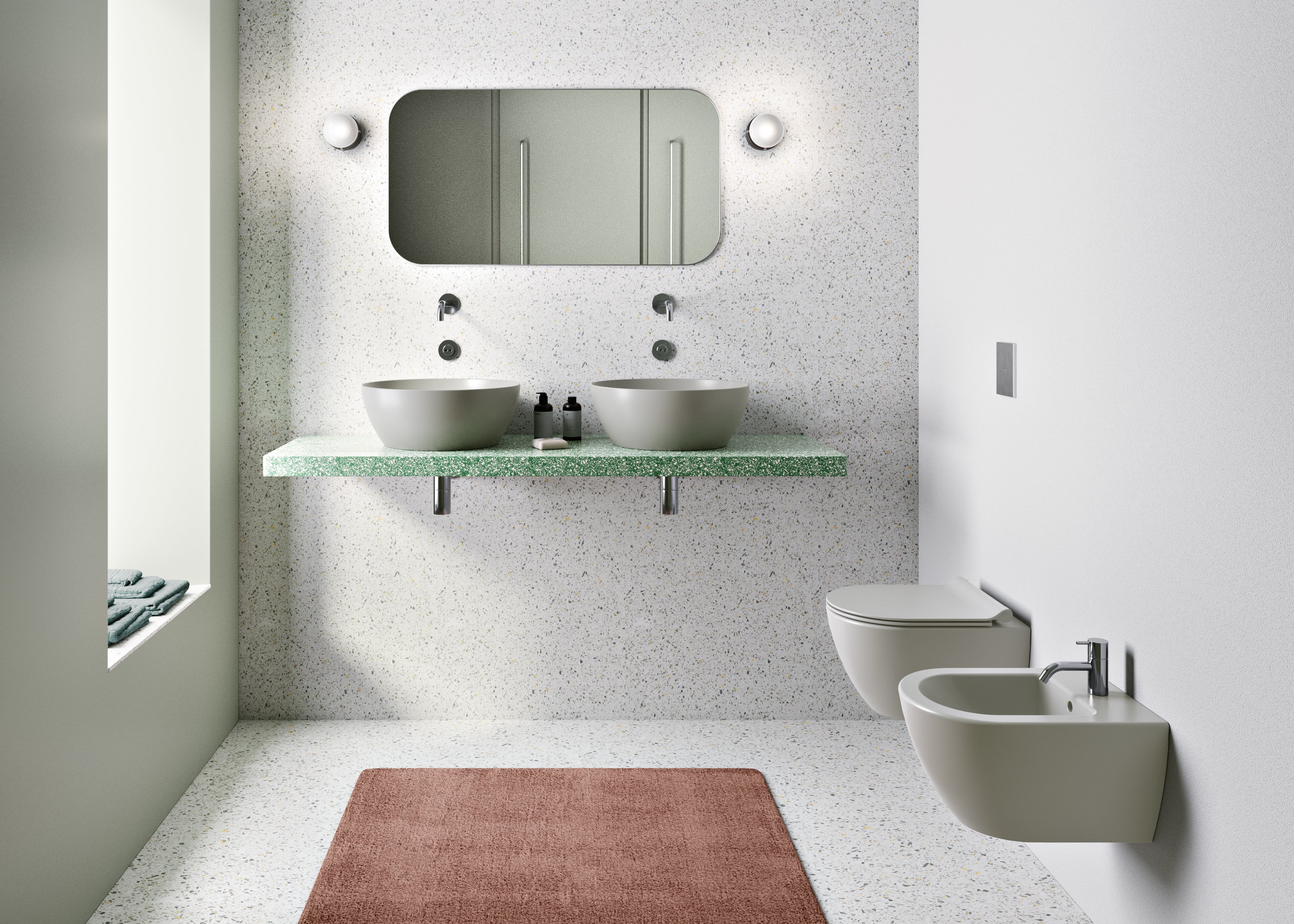 WC installazione a sospensione CM:50x36 con sistema di scarico Swirflush. 