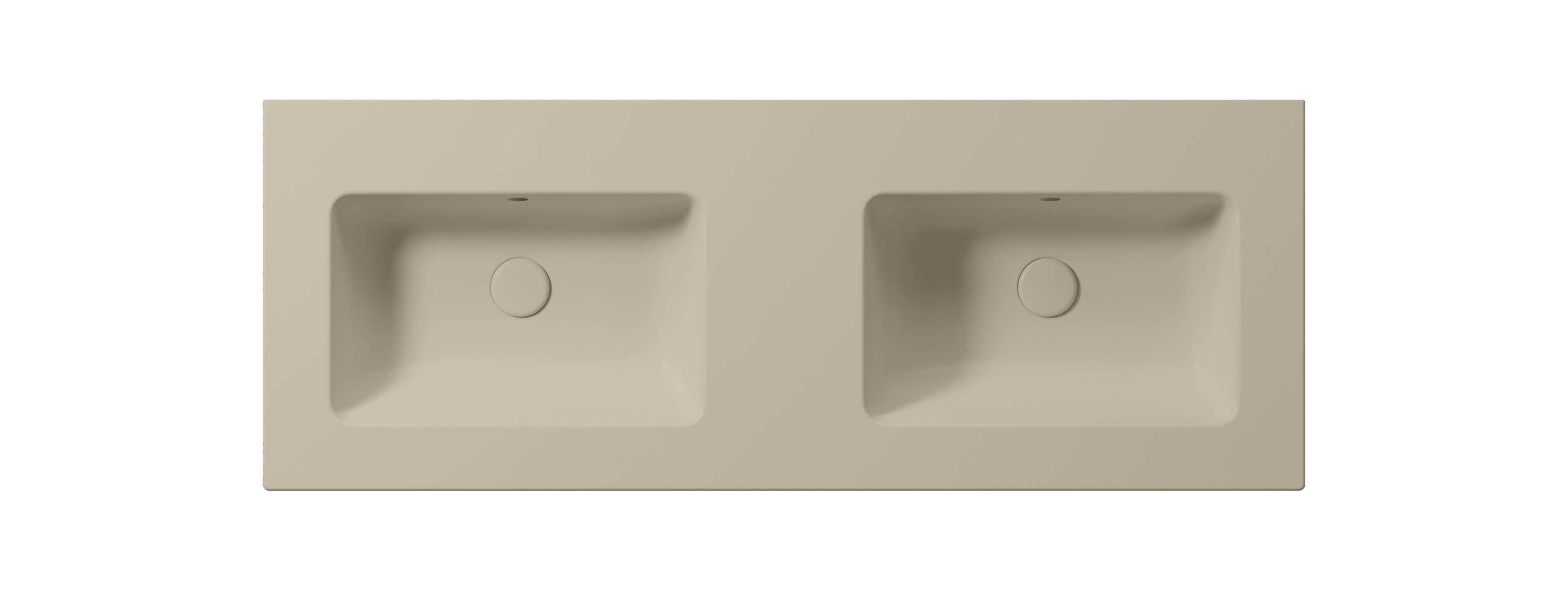 Lavabo doppio bacino con foro troppopieno – 122×46 cm