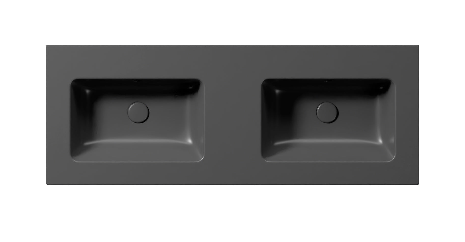 Lavabo doppio bacino con foro troppopieno – 122×46 cm