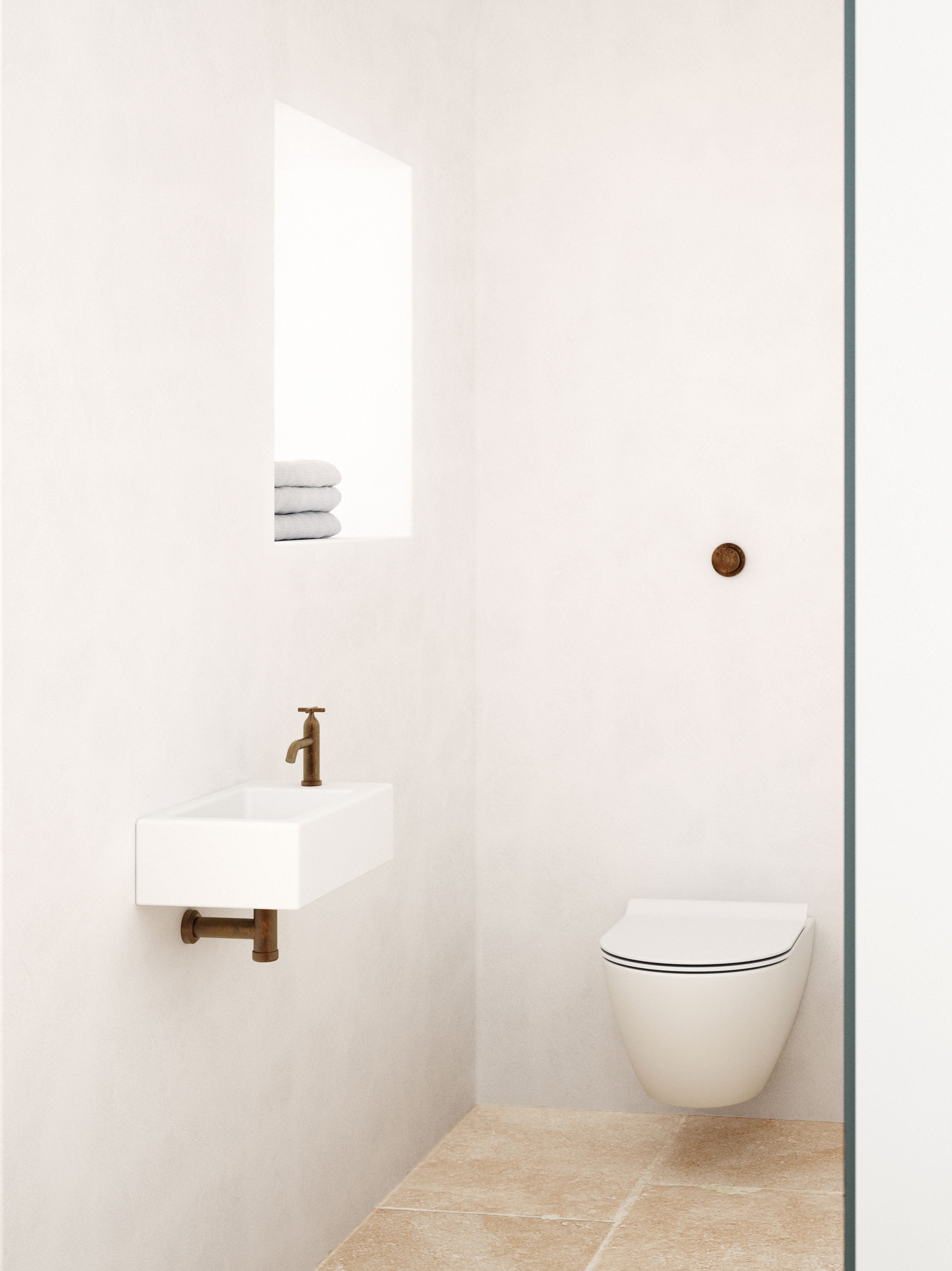 WC installazione a sospensione CM:50x36 con sistema di scarico Swirflush. 