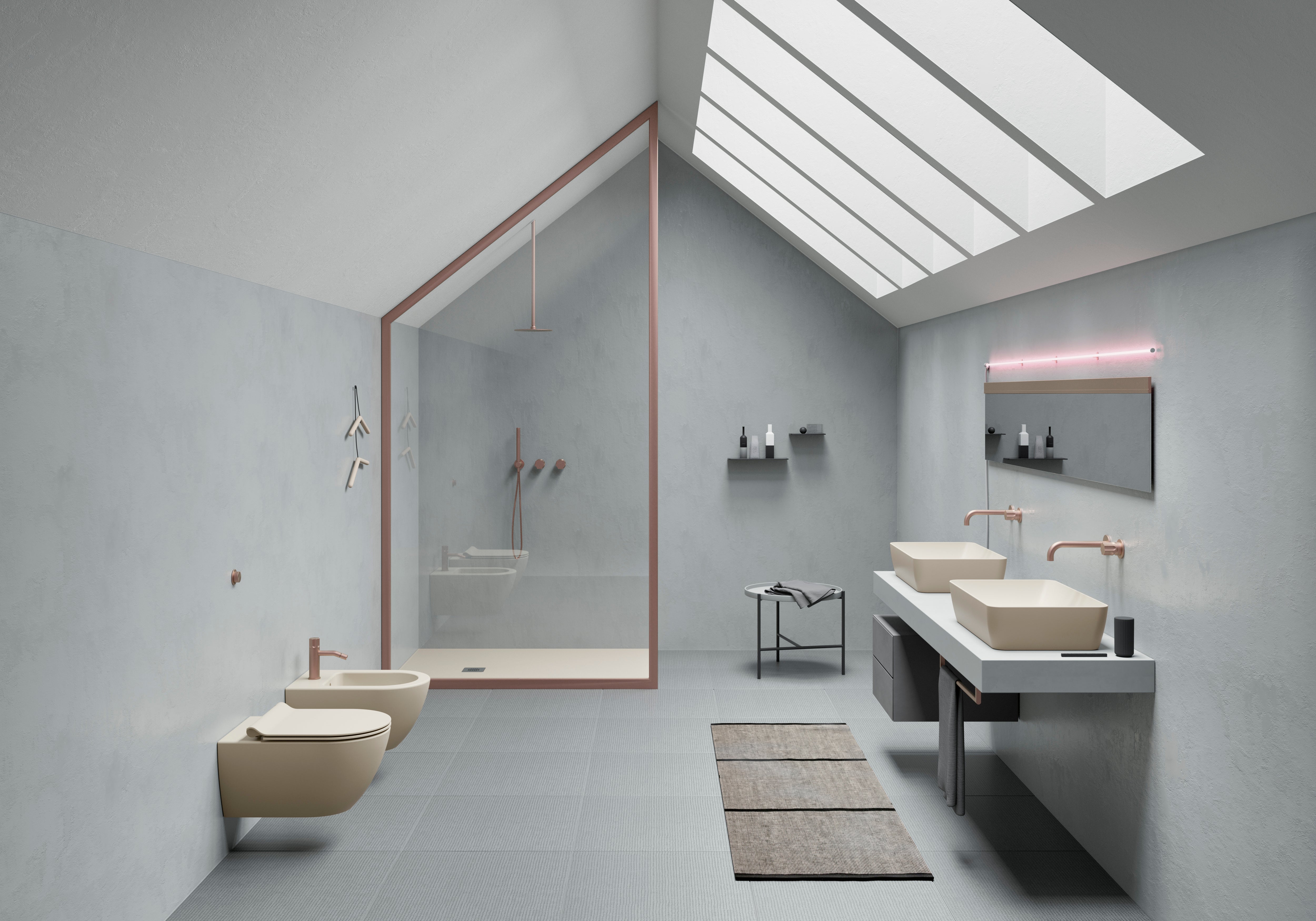 WC installazione a sospensione CM55x36 con sistema di scarico Swirflush - DOMUS