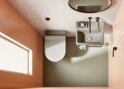 WC installazione a sospensione CM:50x36 con sistema di scarico Swirflush. 
