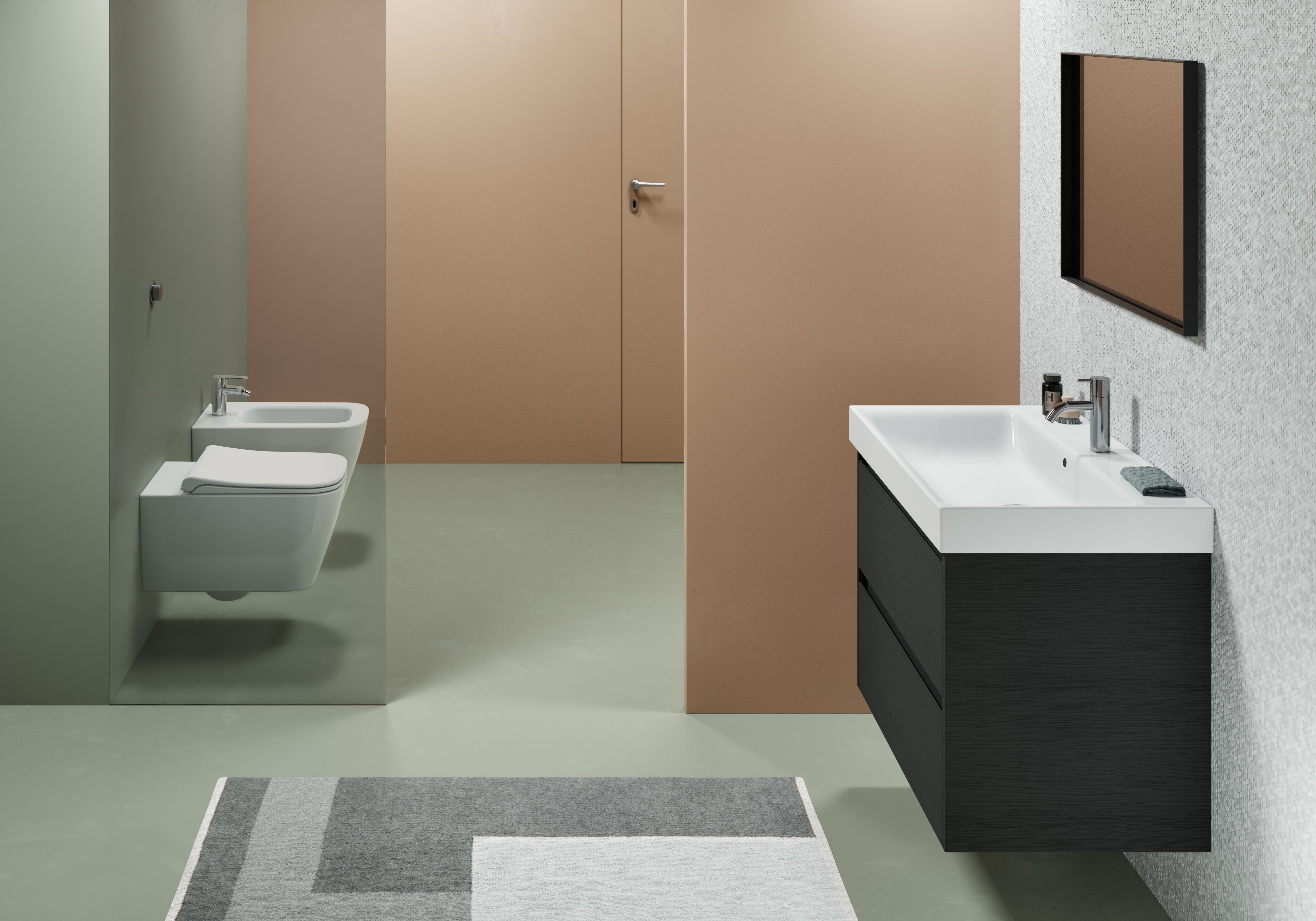 WC installazione a sospensione CM55x35 con sistema di scarico Swirflush - DOMUS