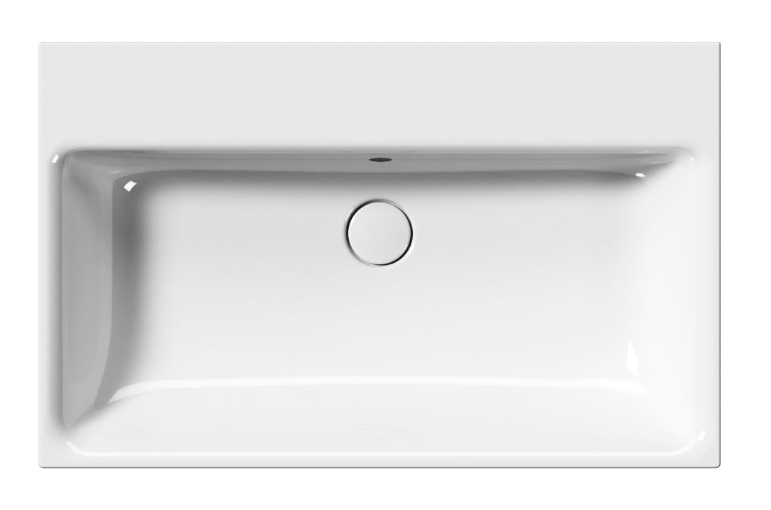 Lavabo con foro troppopieno monoforo - 80x50cm