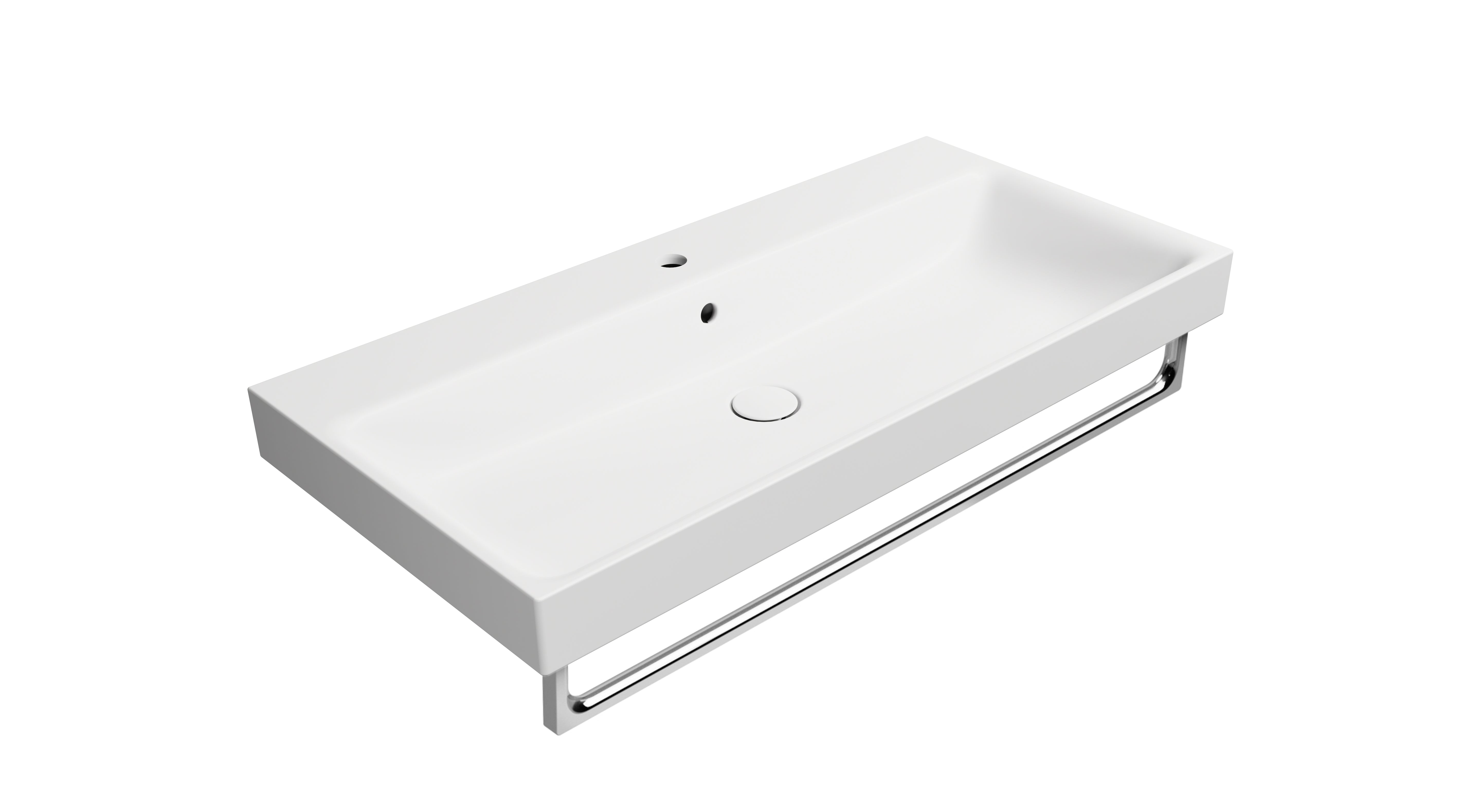 Lavabo con foro troppopieno monoforo.CM:100X50