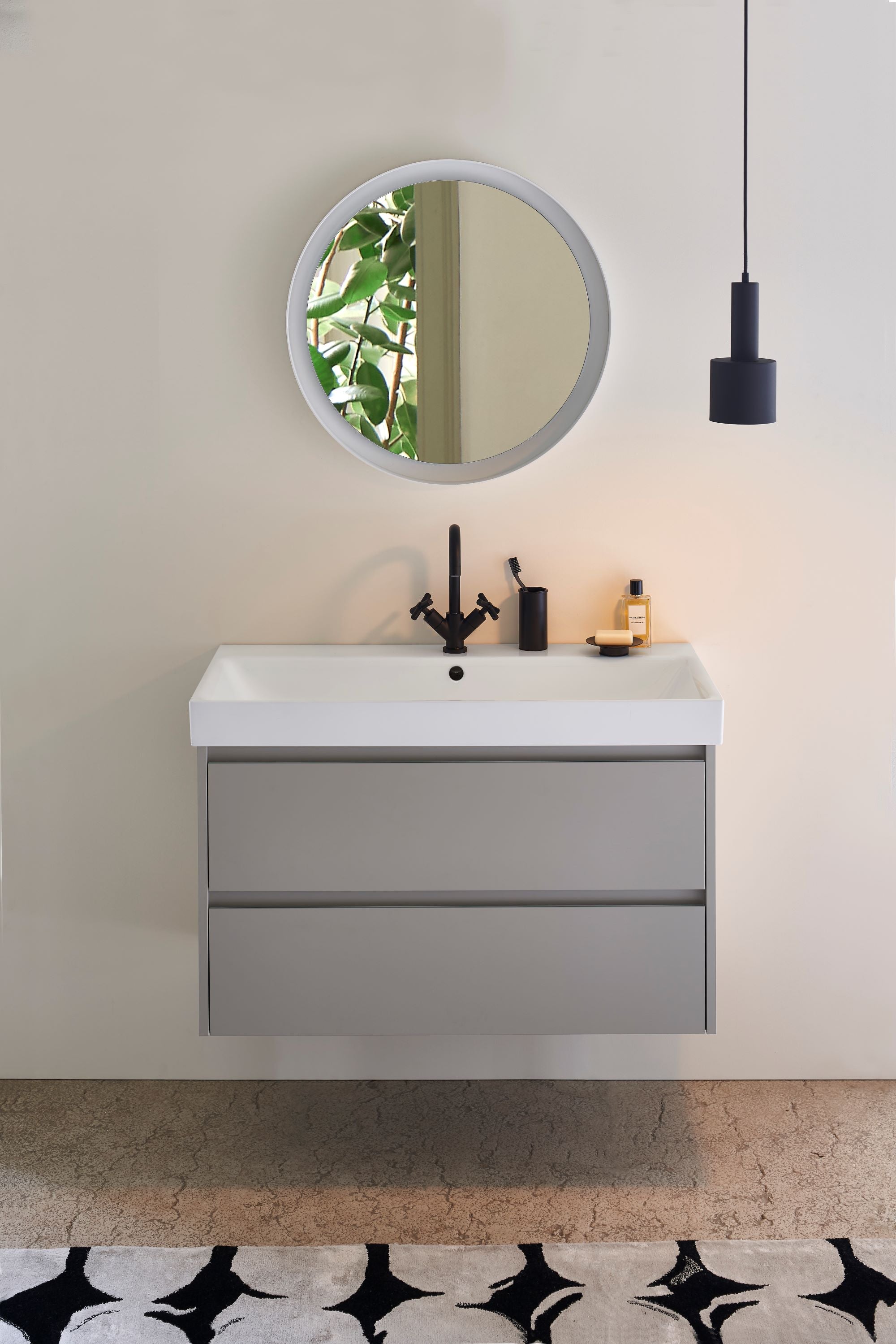 Lavabo con foro troppopieno monoforo.CM:100X50