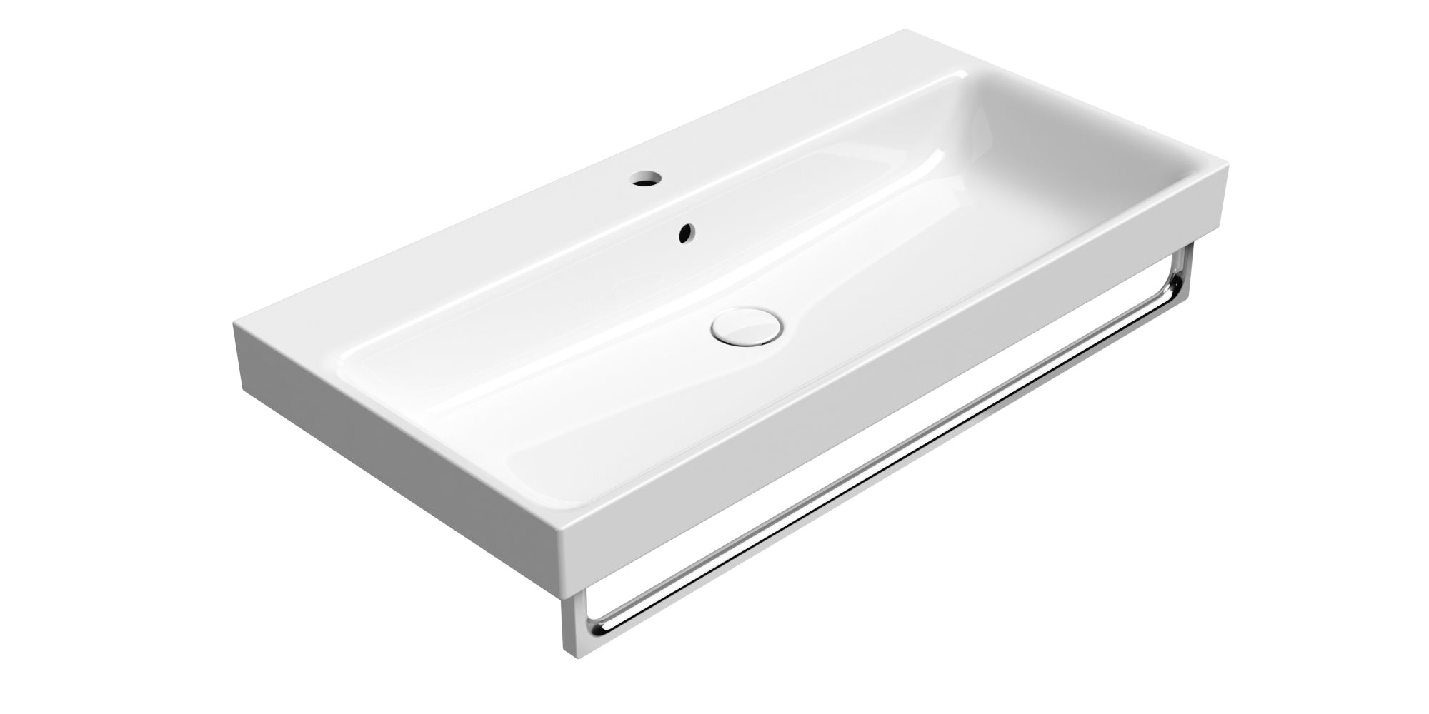 Lavabo con foro troppopieno monoforo - 100x50cm