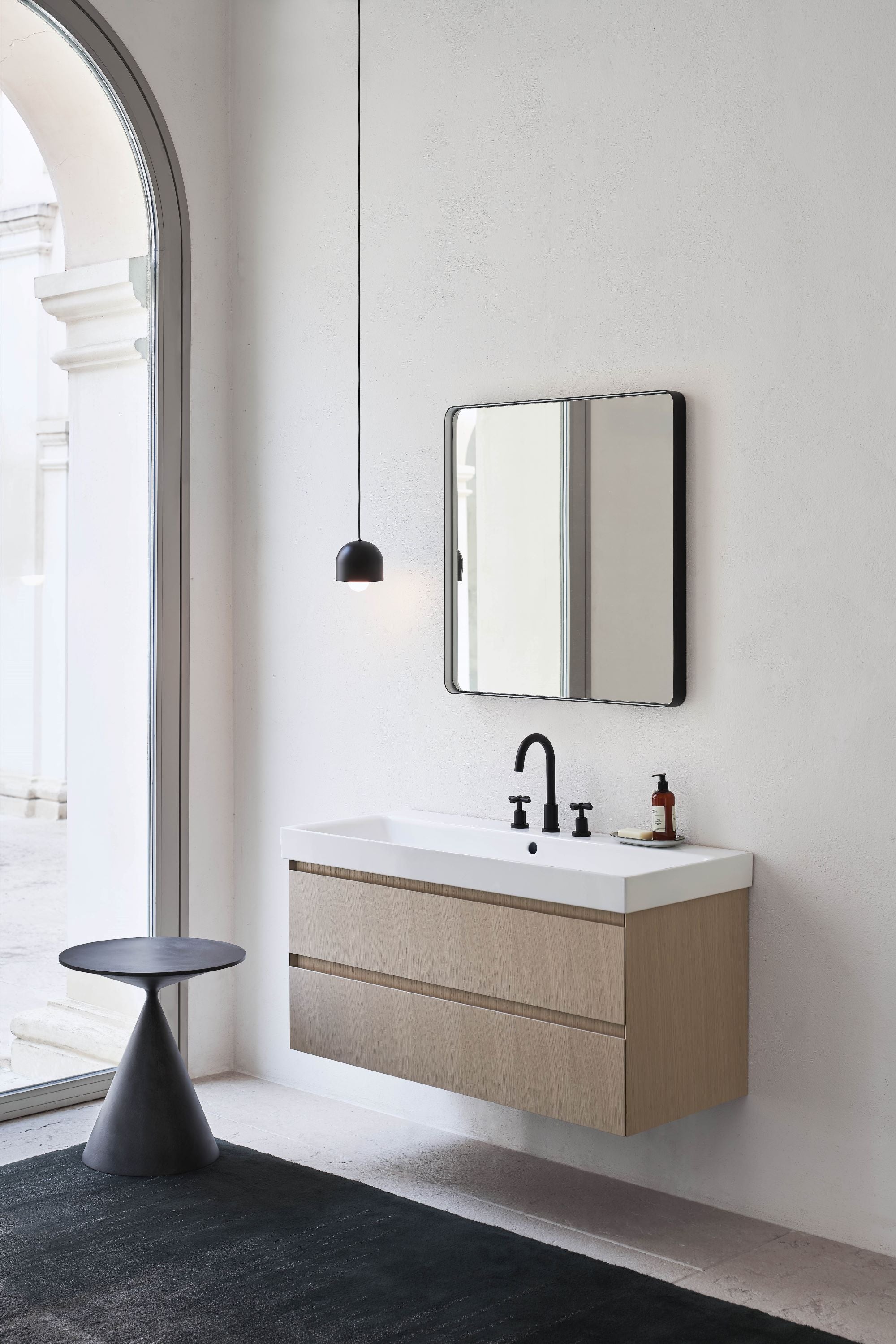 Lavabo con foro troppopieno monoforo CM:120X50