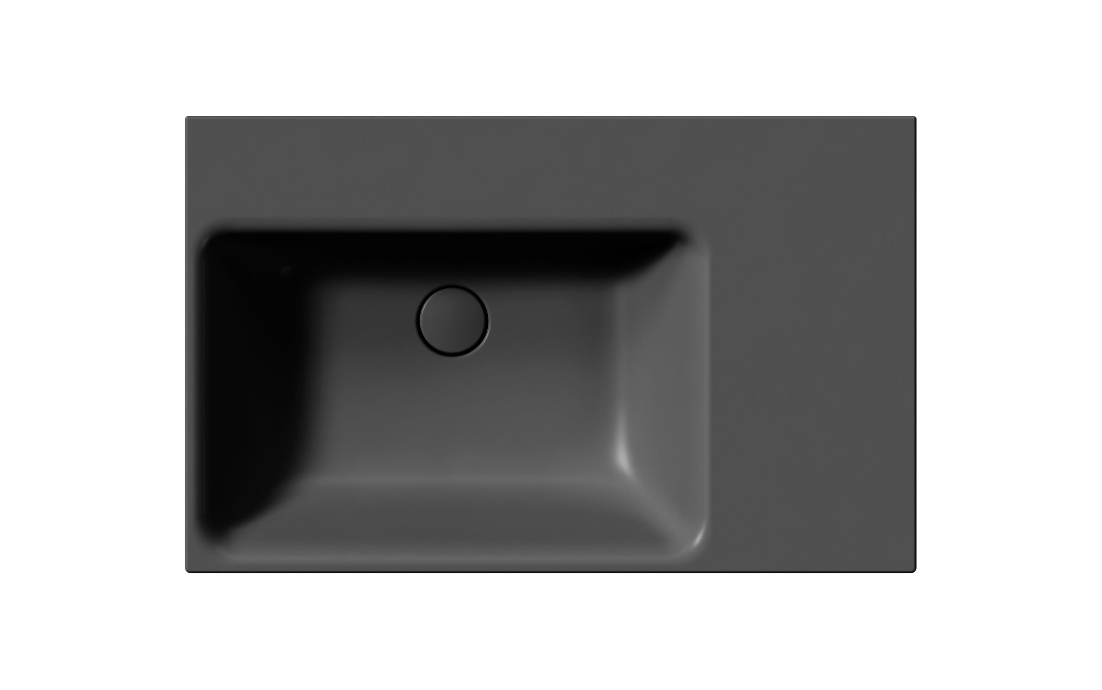Lavabo con piano ceramico destro con foro troppopieno CM:80x50.