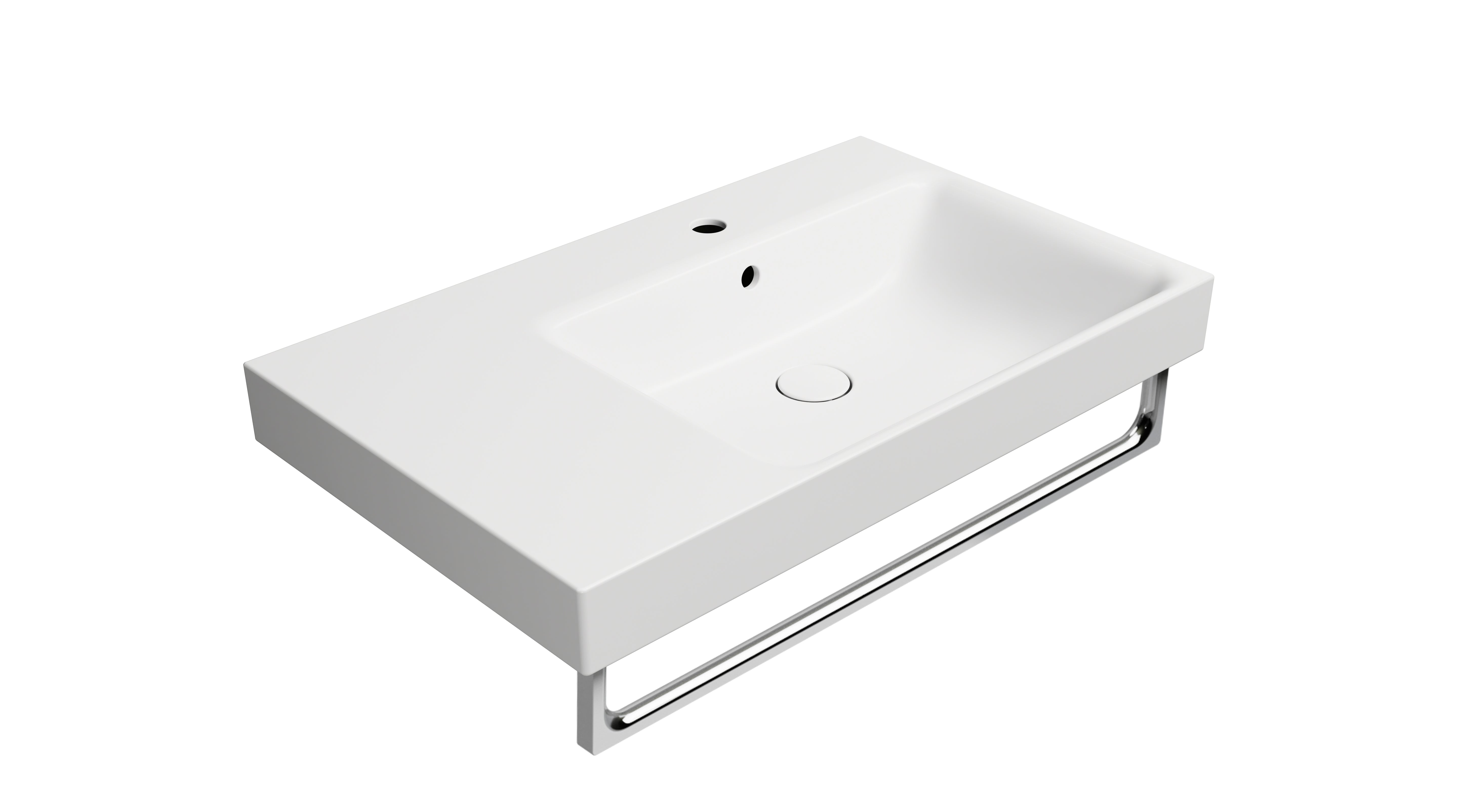 Lavabo con piano ceramico sinistro - 80x50cm