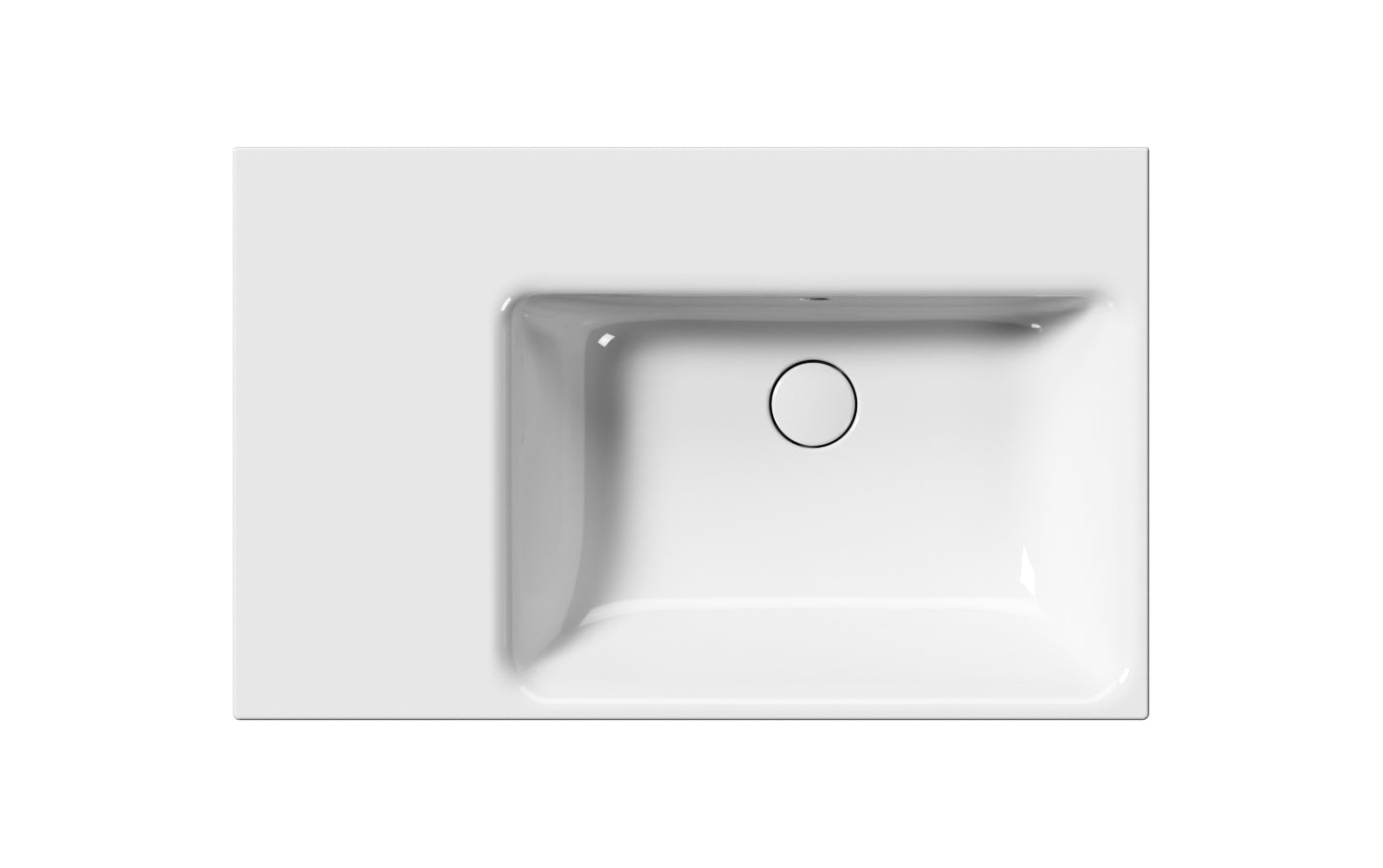 Lavabo con piano ceramico sinistro con foro troppopieno CM:80X50 - DOMUS