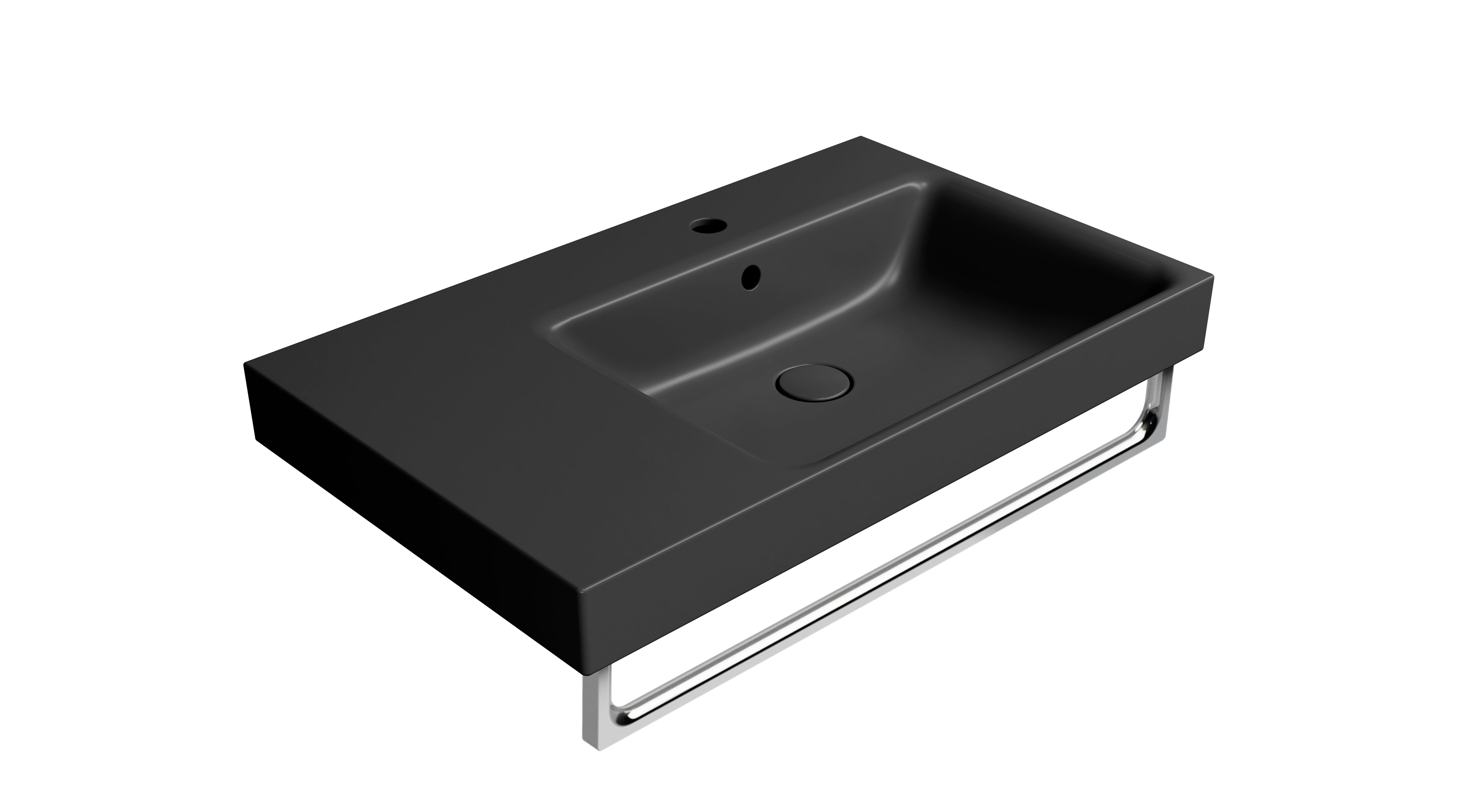 Lavabo con piano ceramico sinistro con foro troppopieno CM:80X50 - DOMUS