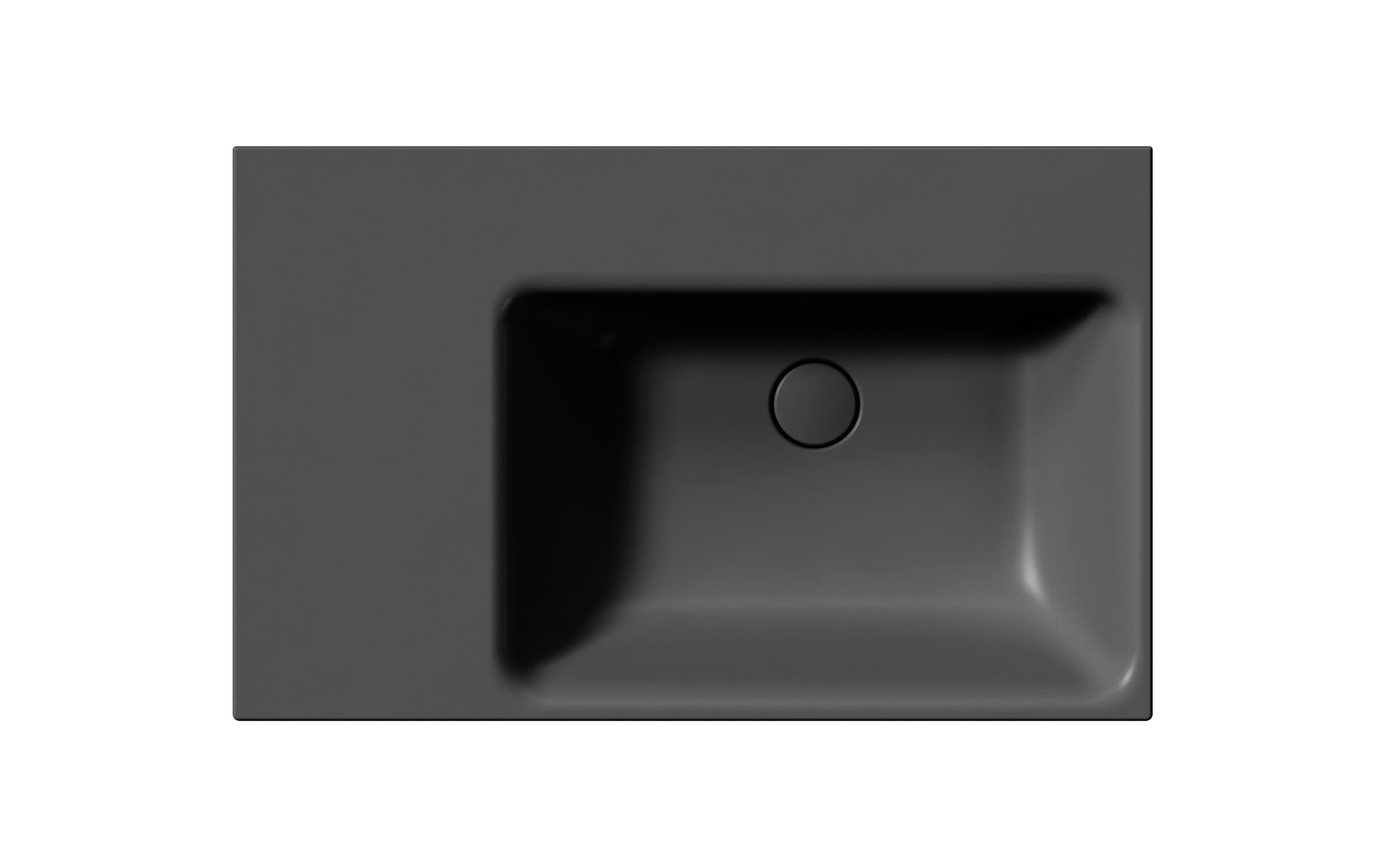 Lavabo con piano ceramico sinistro con foro troppopieno CM:80X50 - DOMUS