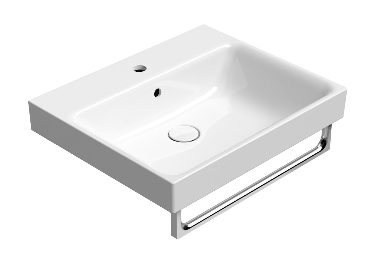 Lavabo con foro troppopieno monoforo - 60x50cm