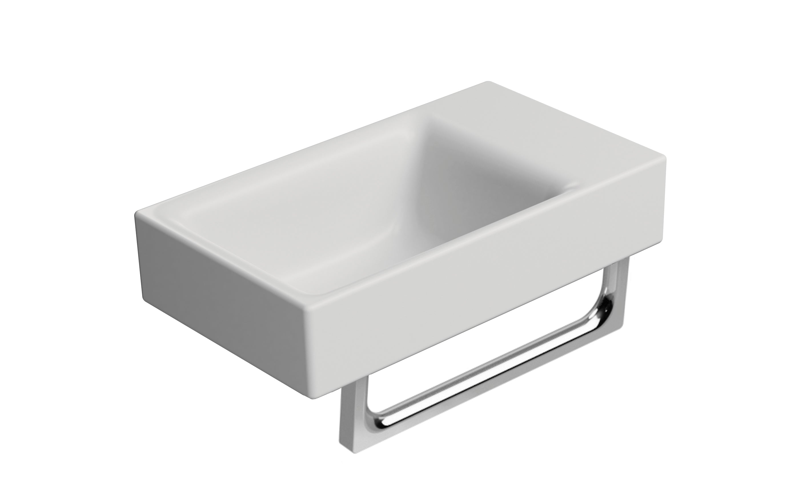 Lavabo piano ceramico destro con foro troppopieno – 80×50 cm