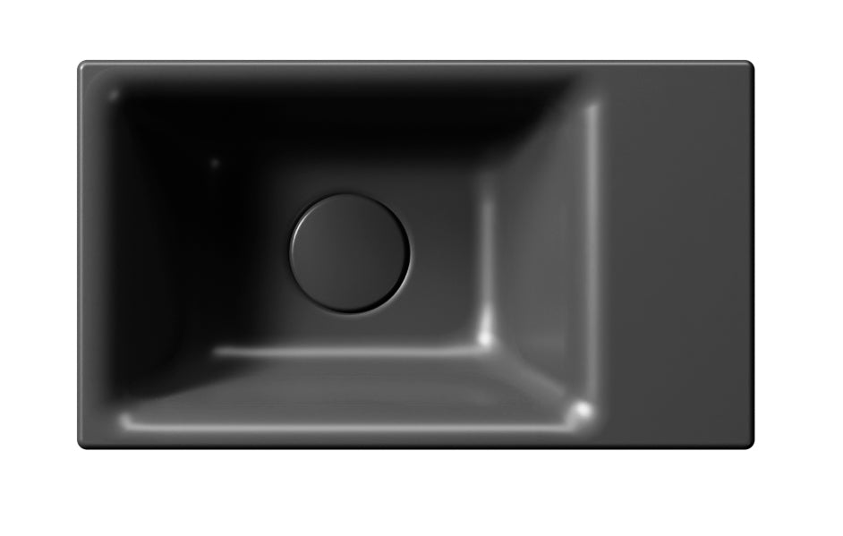 Lavabo piano ceramico destro con foro troppopieno – 80×50 cm