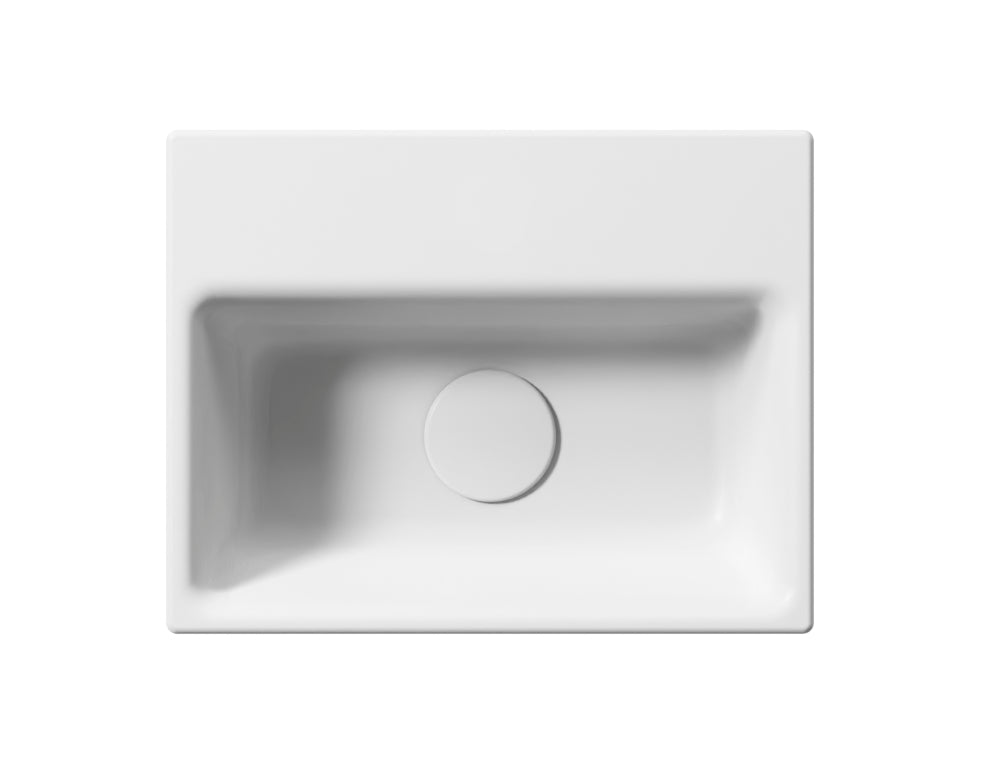 Lavabo senza foro troppopieno monoforo Cm:36x28