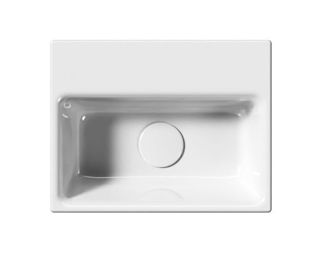 Lavabo senza foro troppopieno monoforo Cm:36x28
