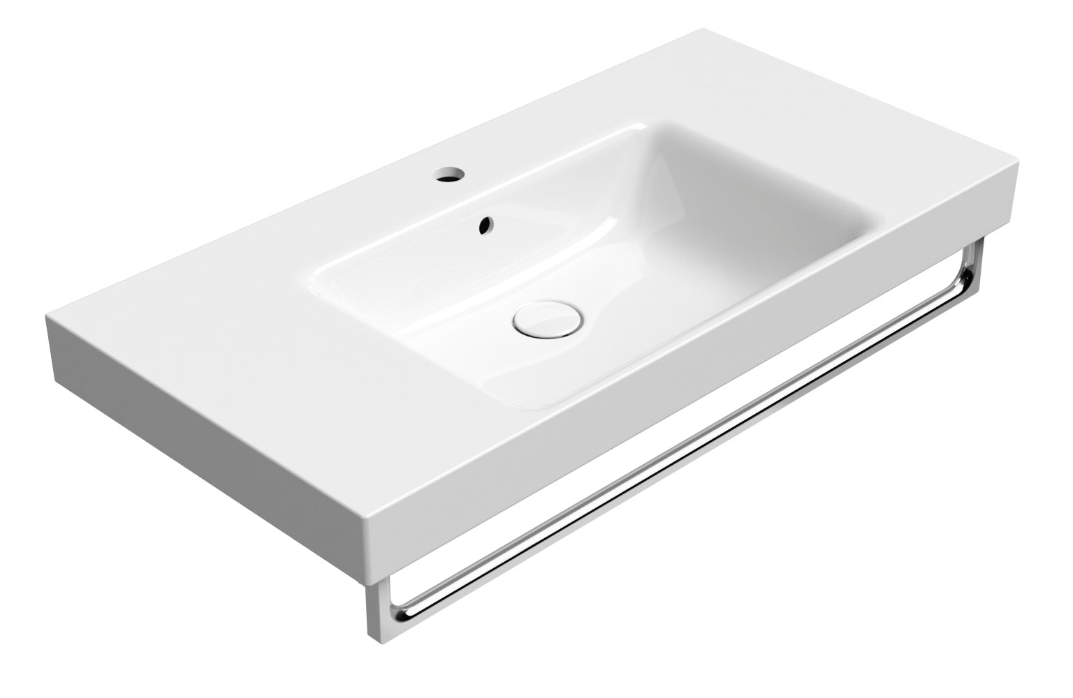 Lavabo con foro troppopieno monoforo - 100x50cm