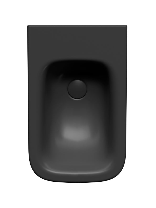 Bidet sospeso monoforo con foro troppopieno CM:55x35 e sistema di fissaggio dal basso.