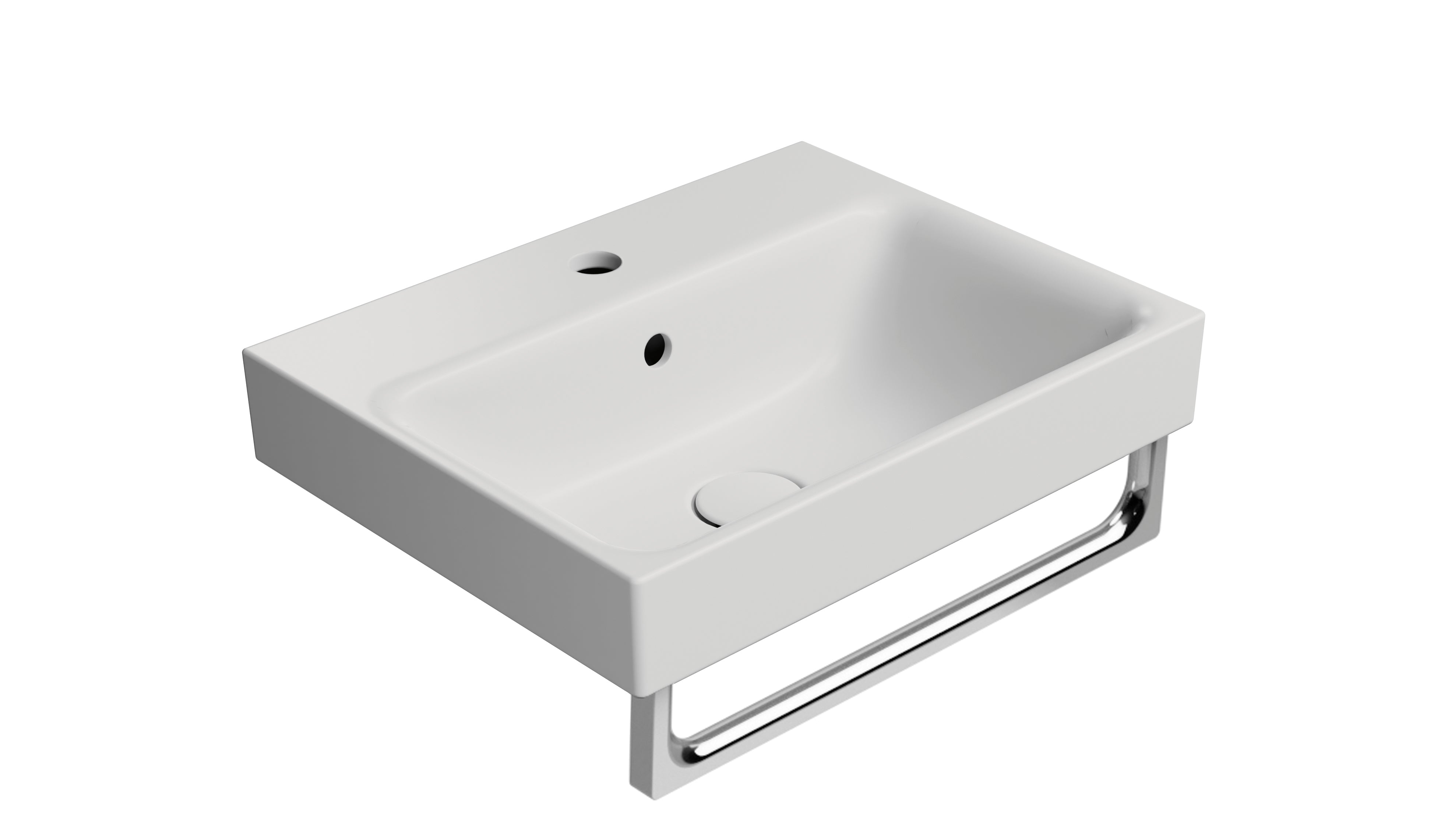 Lavabo con foro troppopieno CM:50x40 monoforo.