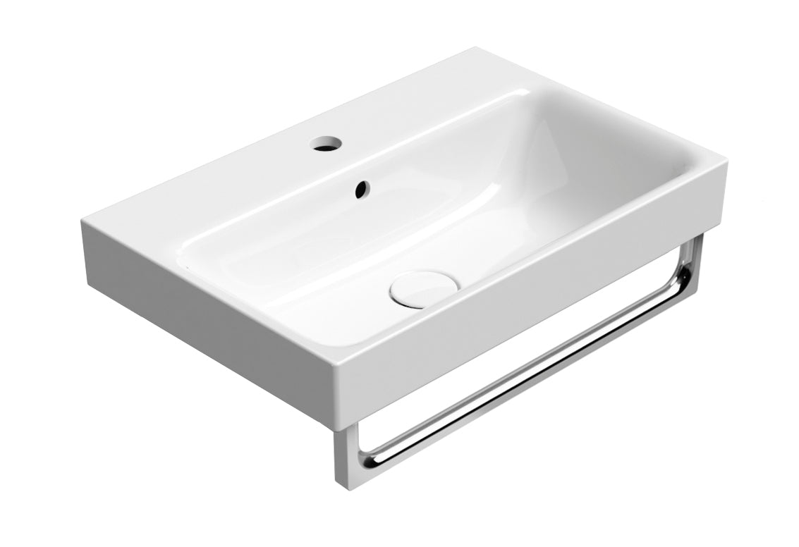 Lavabo con foro troppopieno CM60x40 monoforo.