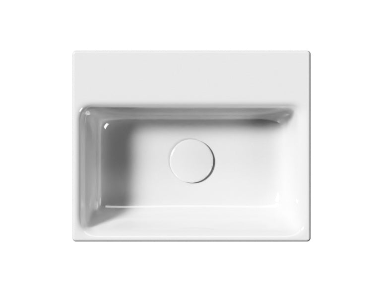 Lavabo senza foro troppo pieno monoforo Cm 40x32 
