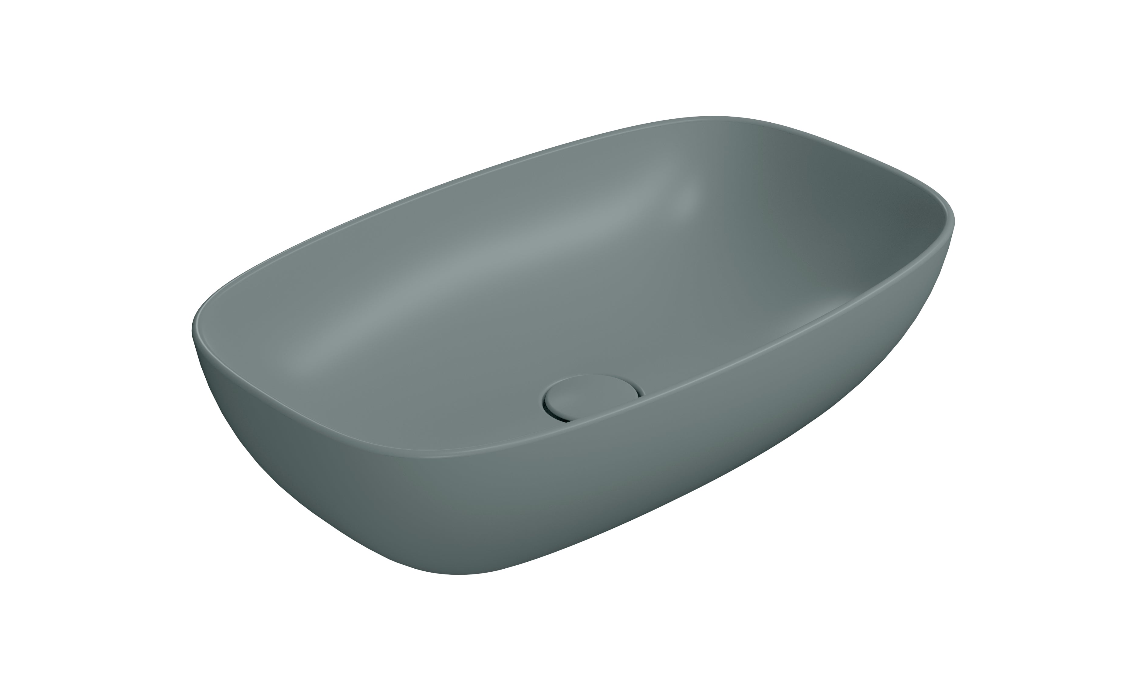 Lavabo senza foro troppopieno CM:60x38 predisposto per rubinetteria da parete o su piano.