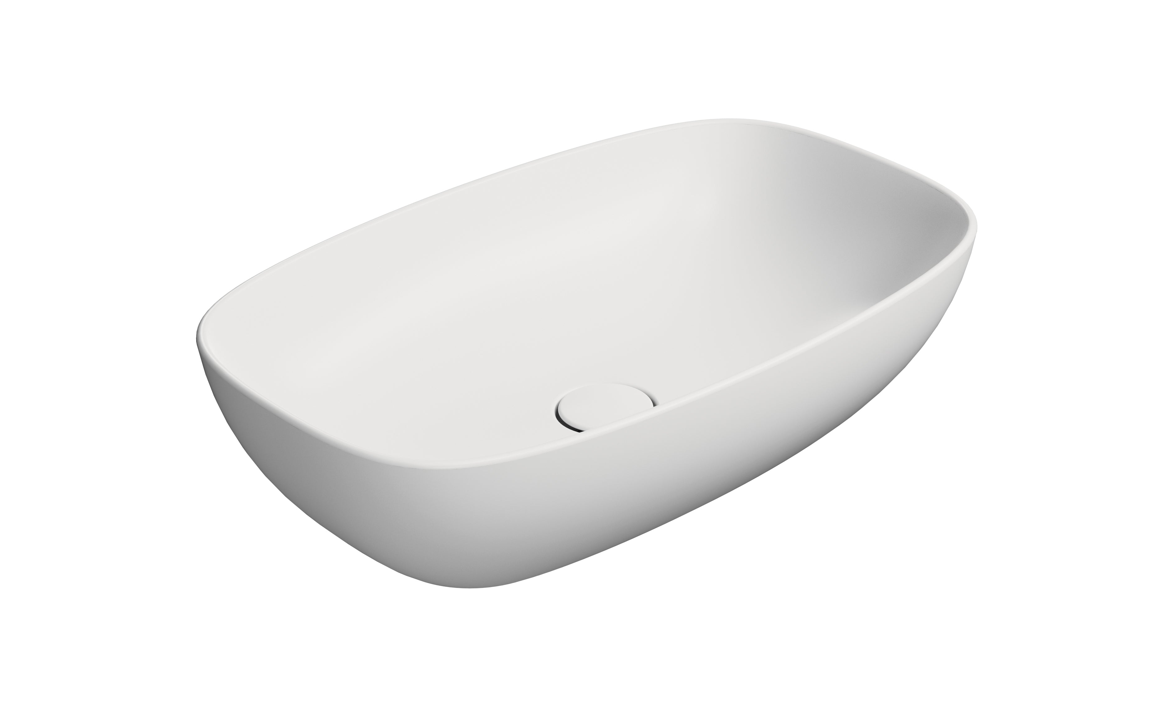 Lavabo senza foro troppopieno CM:60x38 predisposto per rubinetteria da parete o su piano.