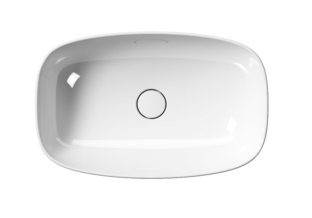 Lavabo senza foro troppopieno CM:60x38 predisposto per rubinetteria da parete o su piano.