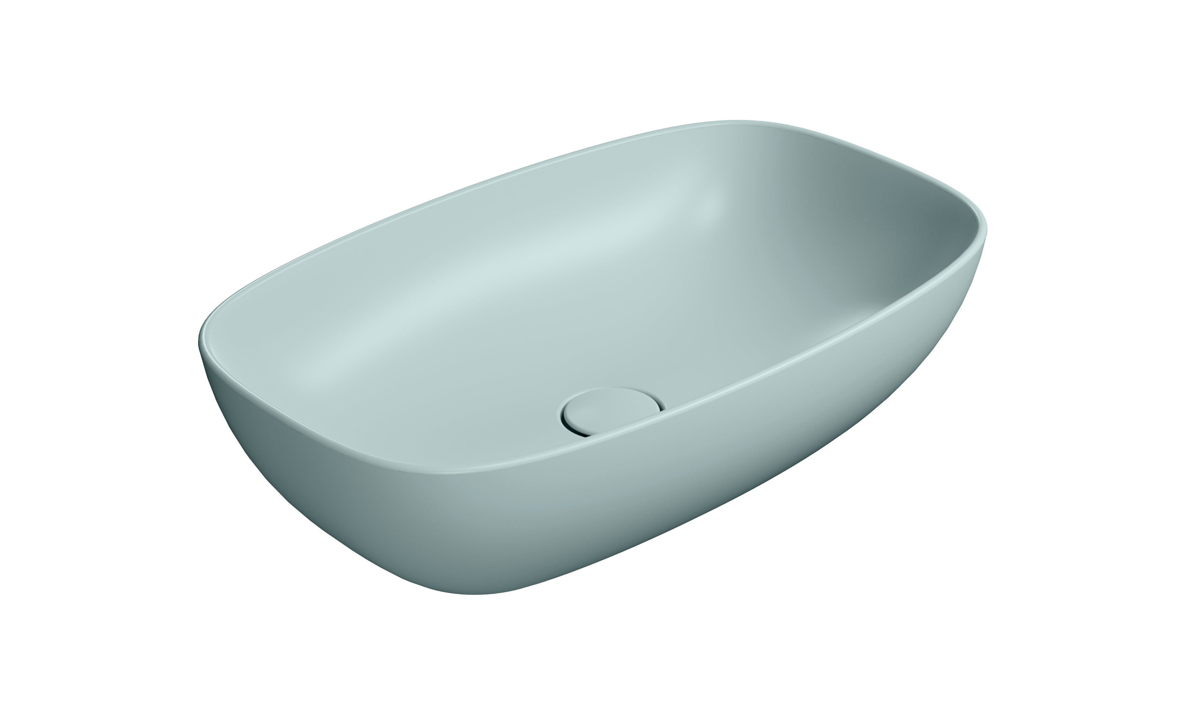 Lavabo senza foro troppopieno CM:60x38 predisposto per rubinetteria da parete o su piano.