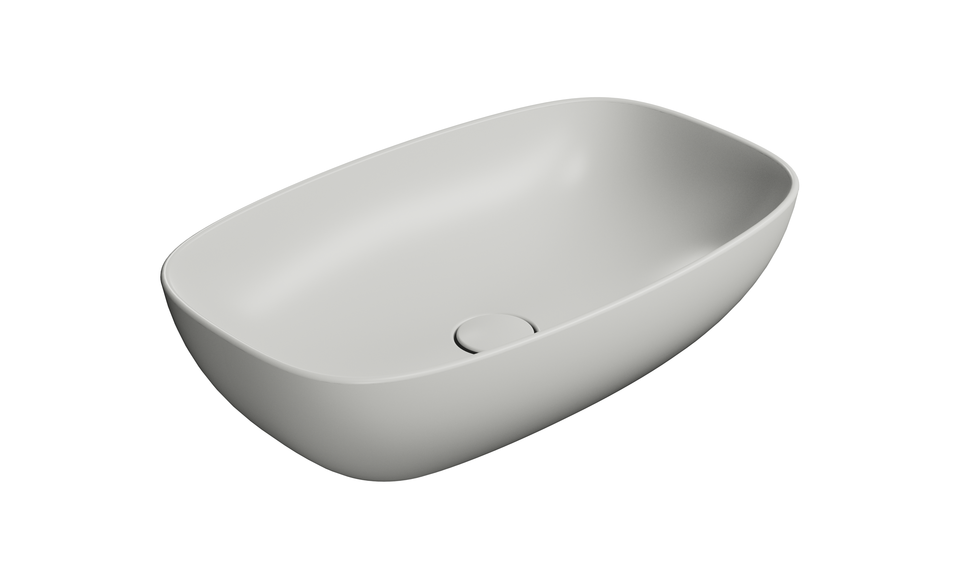 Lavabo senza foro troppopieno CM:60x38 predisposto per rubinetteria da parete o su piano.