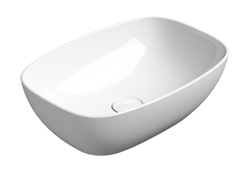 Lavabo senza foro troppopieno CM:50x35 predisposto per rubinetteria da parete o su piano.