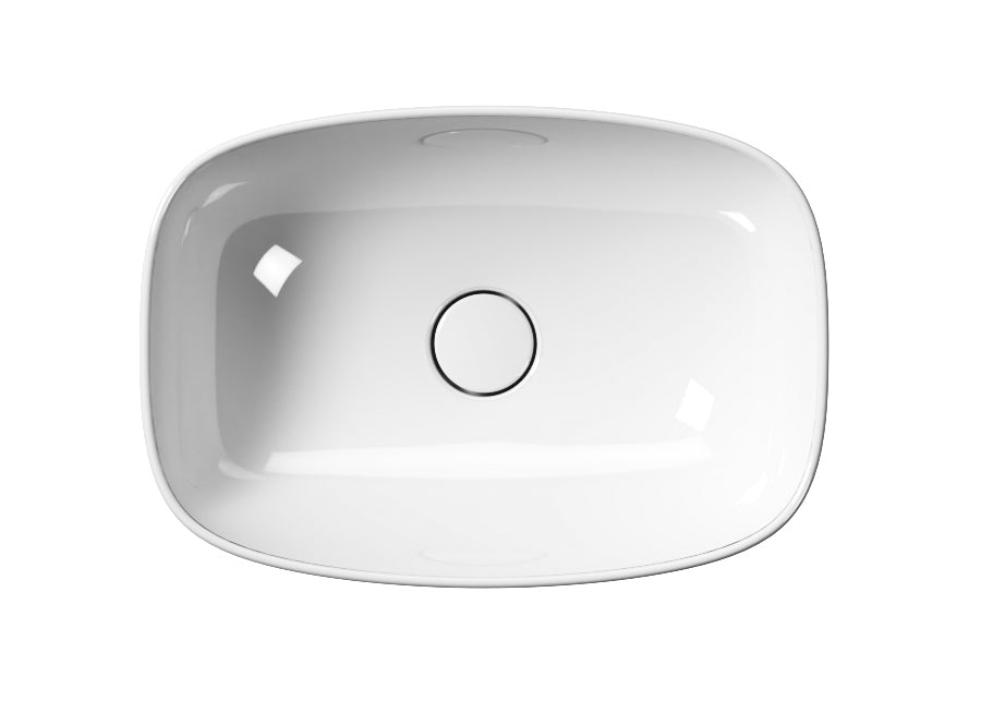 Lavabo senza foro troppopieno CM:50x35 predisposto per rubinetteria da parete o su piano.