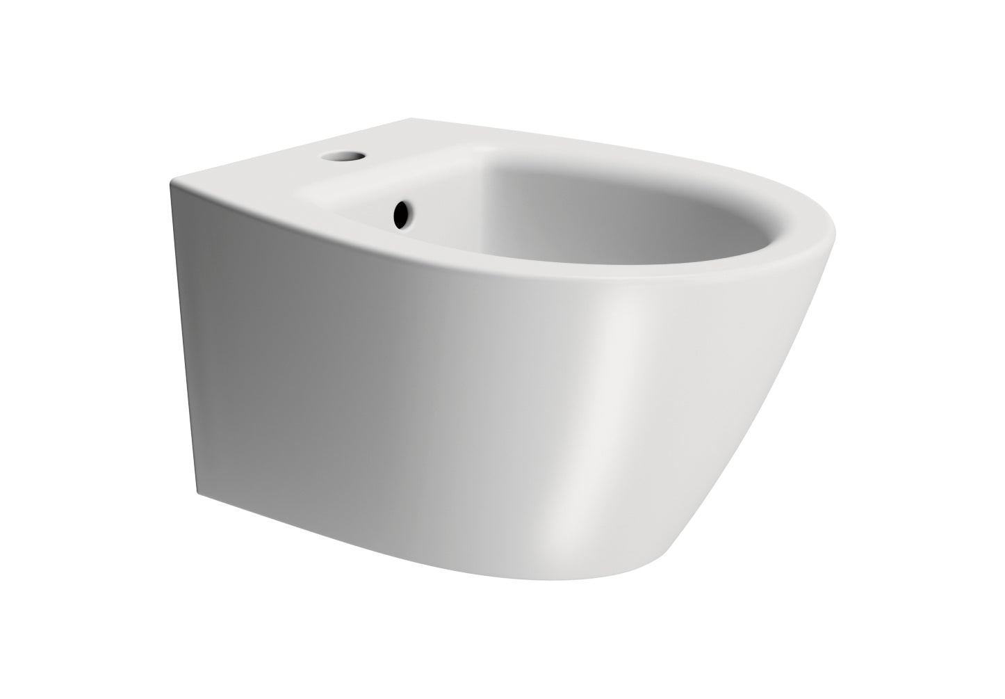Bidet sospeso monoforo con foro troppopieno CM:54x37