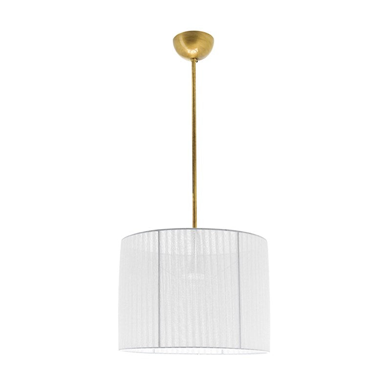 Lampadario con paralume in tessuto